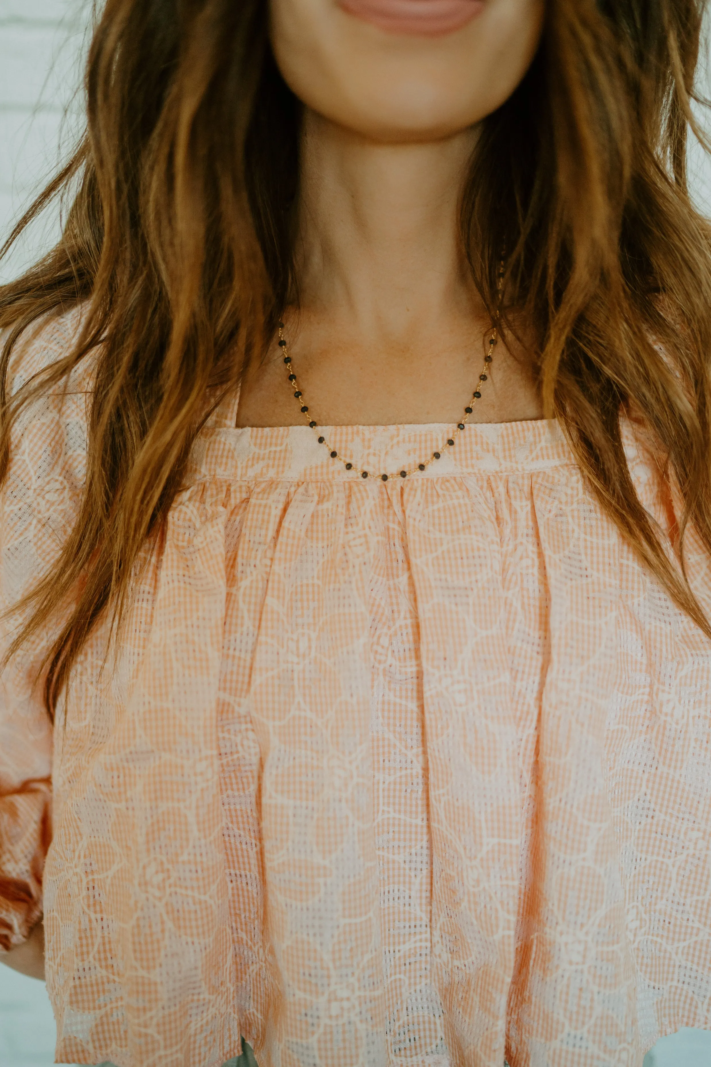 Mae Necklace | Navy + Gold sold by Goldie Lew product image thumbnail 2