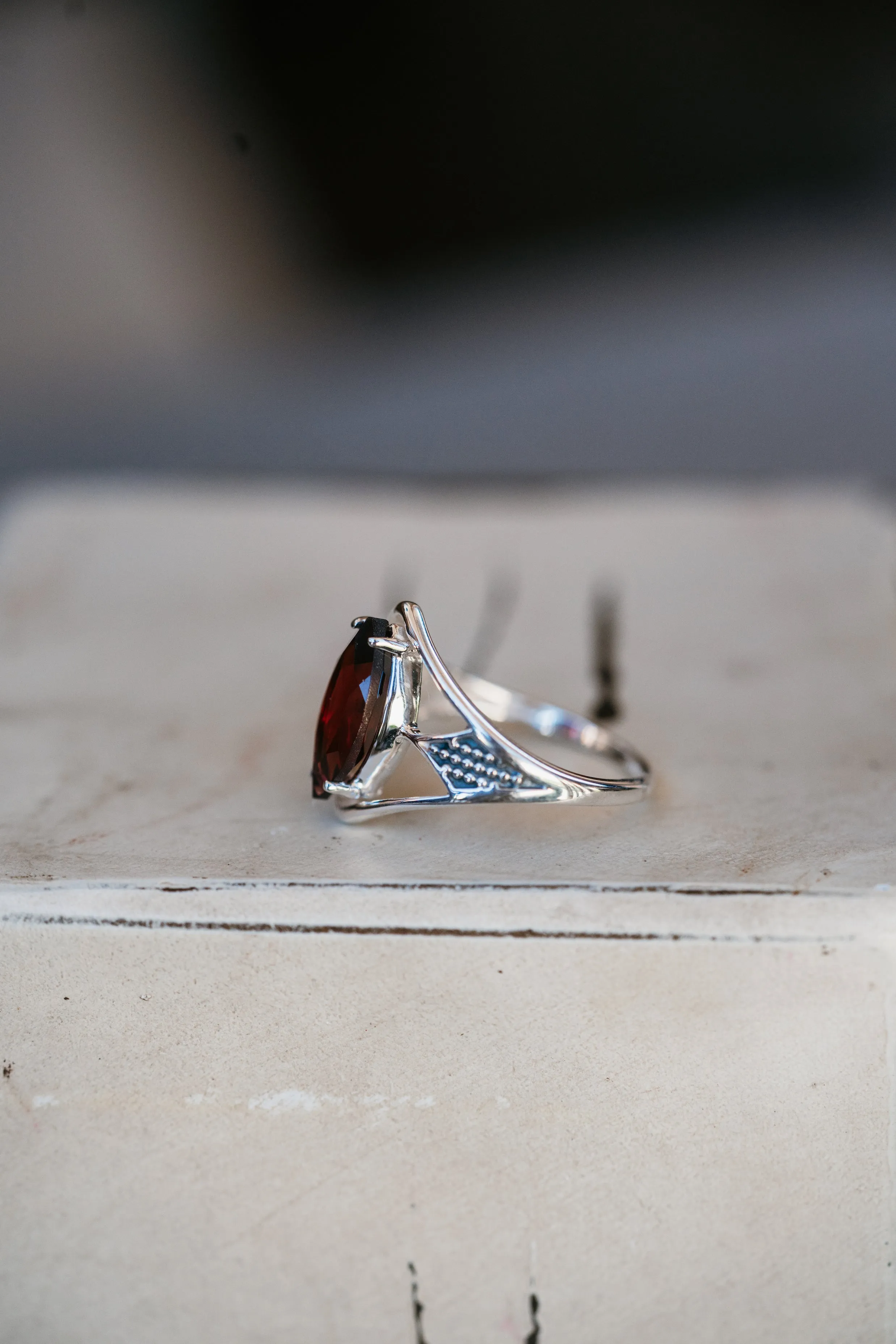 Kesla Ring | Red Garnet sold by Goldie Lew product image thumbnail 2