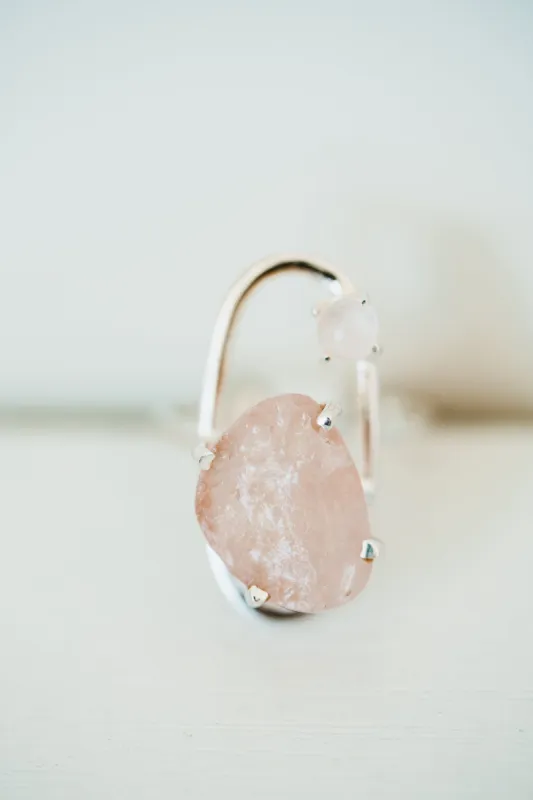 Isla Ring | Rose Quartz sold by Goldie Lew