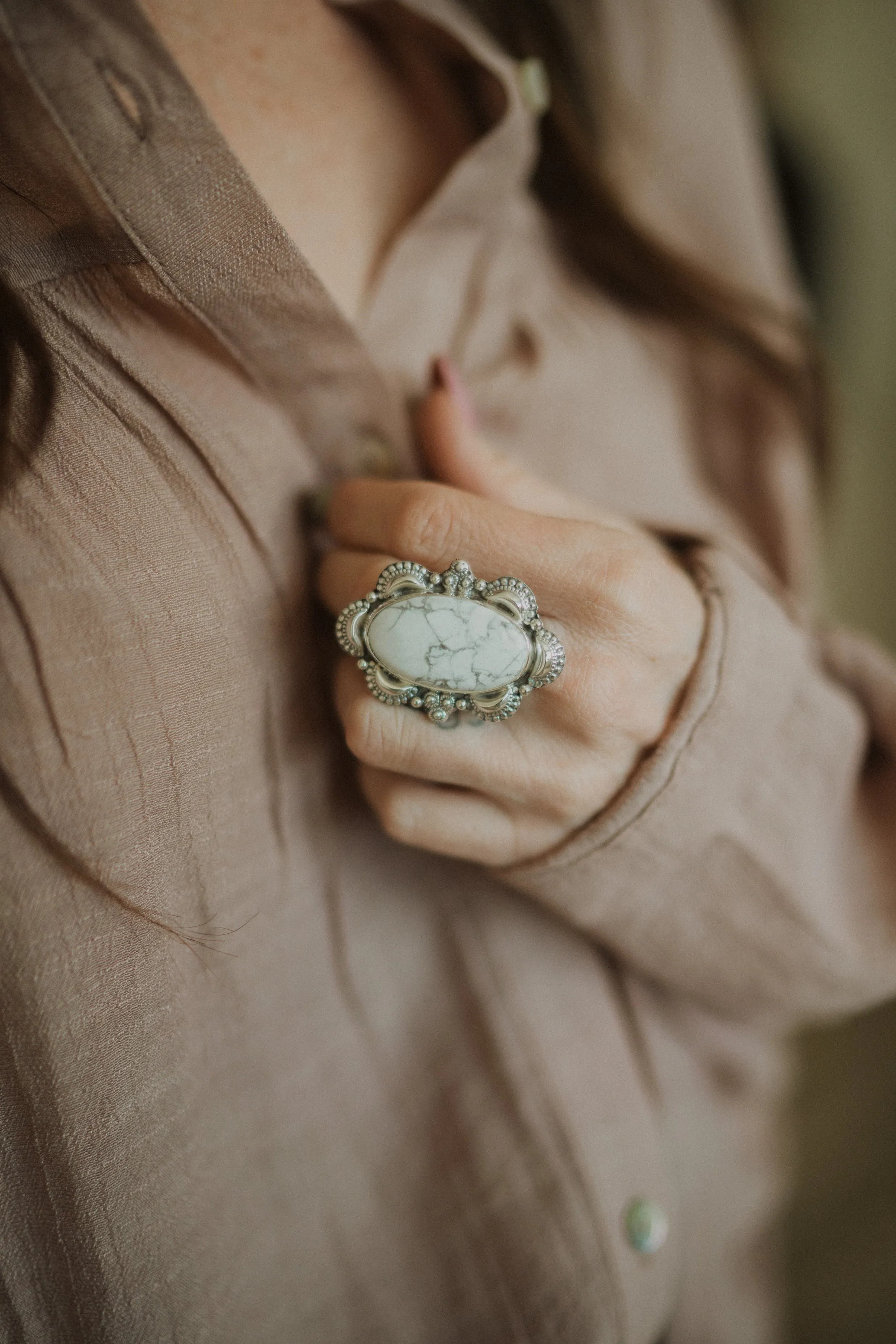 Rad Ring | Howlite sold by Goldie Lew product image thumbnail 2