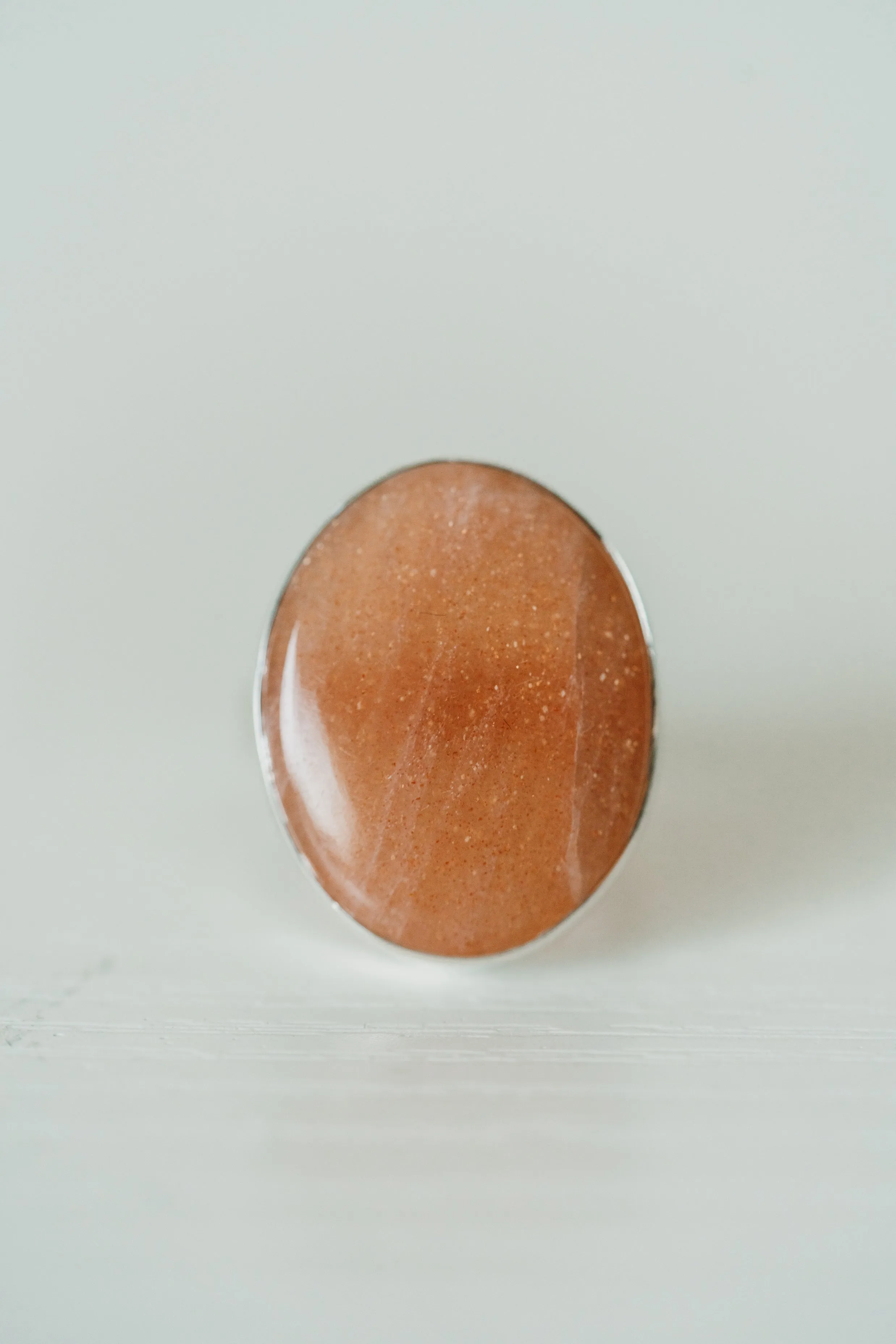 Just Peachy Ring | Peach Moonstone sold by Goldie Lew product image thumbnail 4
