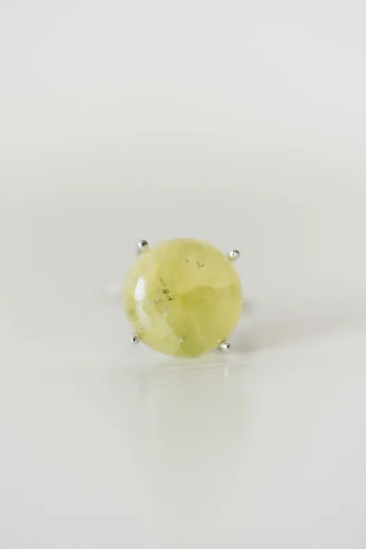 Leon Ring | Prehnite sold by Goldie Lew