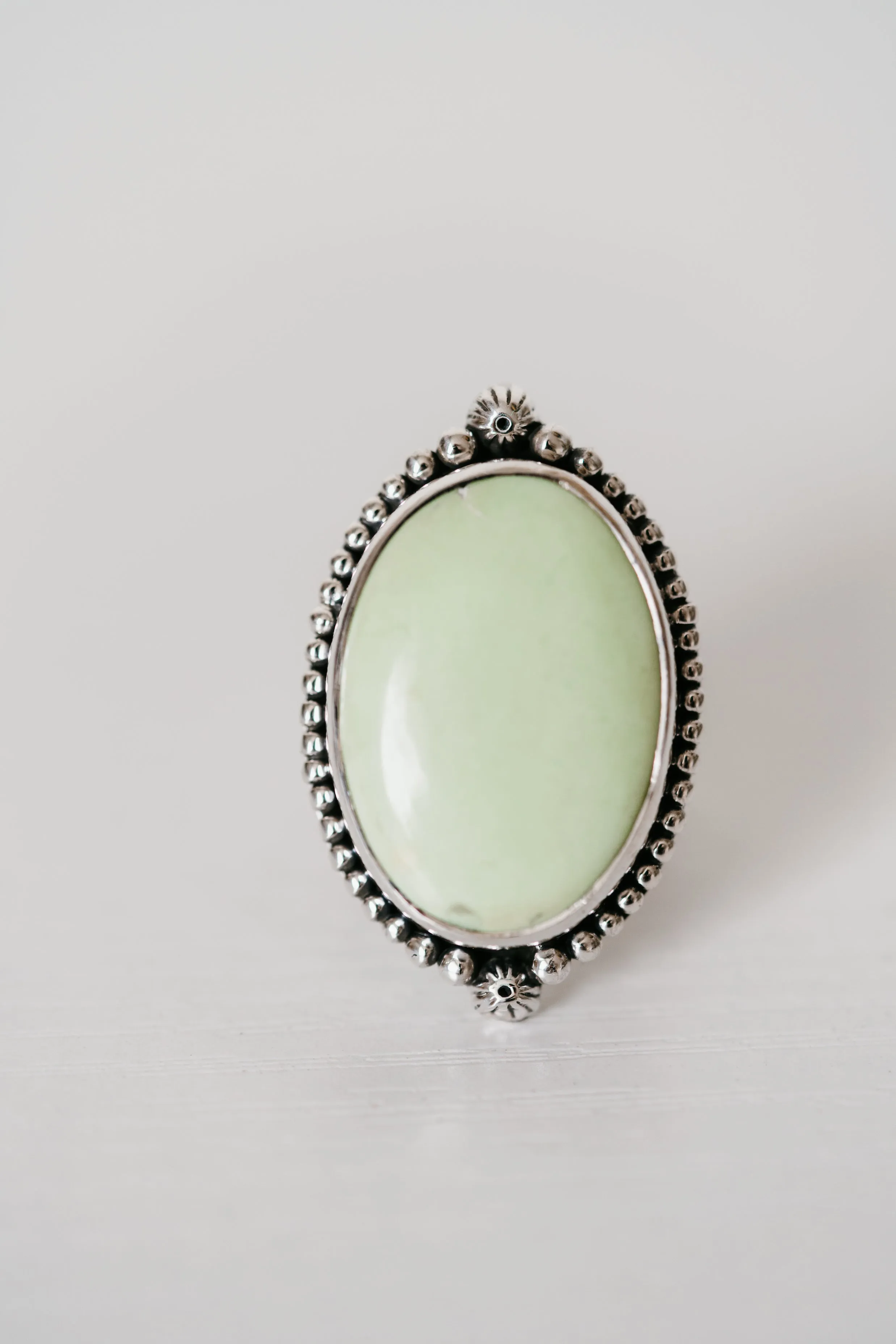 Aaliyah Ring | Lemon Chrysoprase sold by Goldie Lew product image thumbnail 5