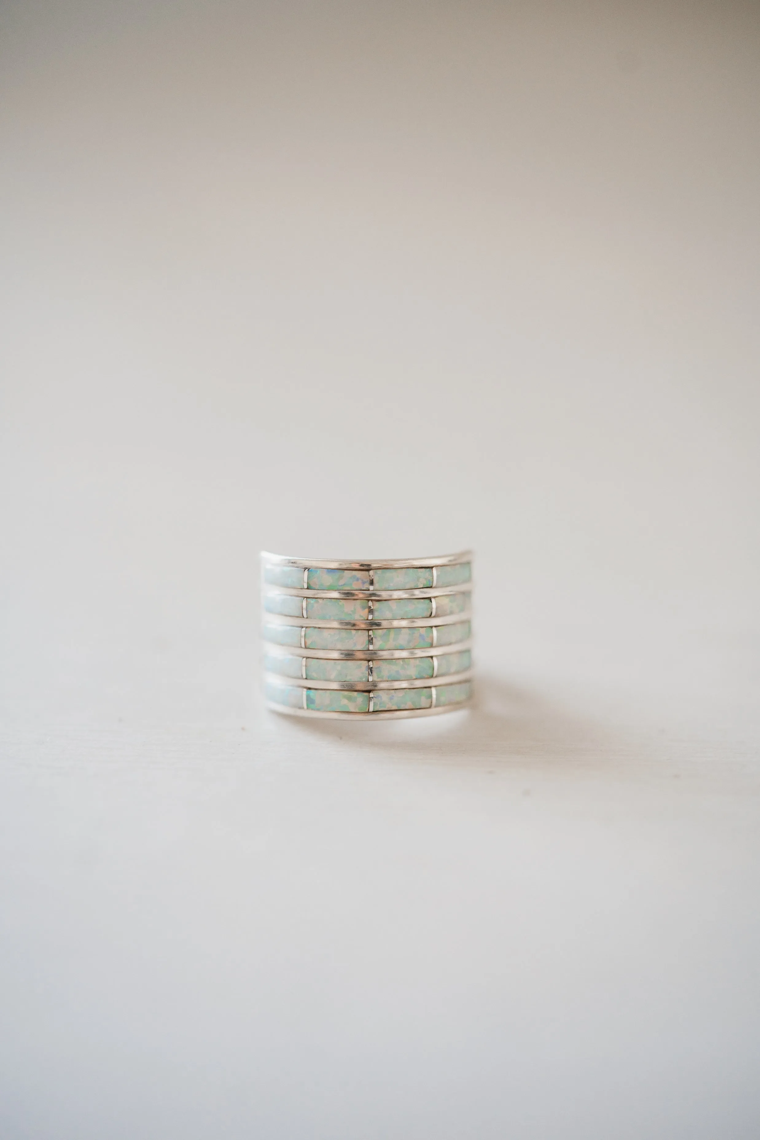 5 Bar Ring | White Opal sold by Goldie Lew