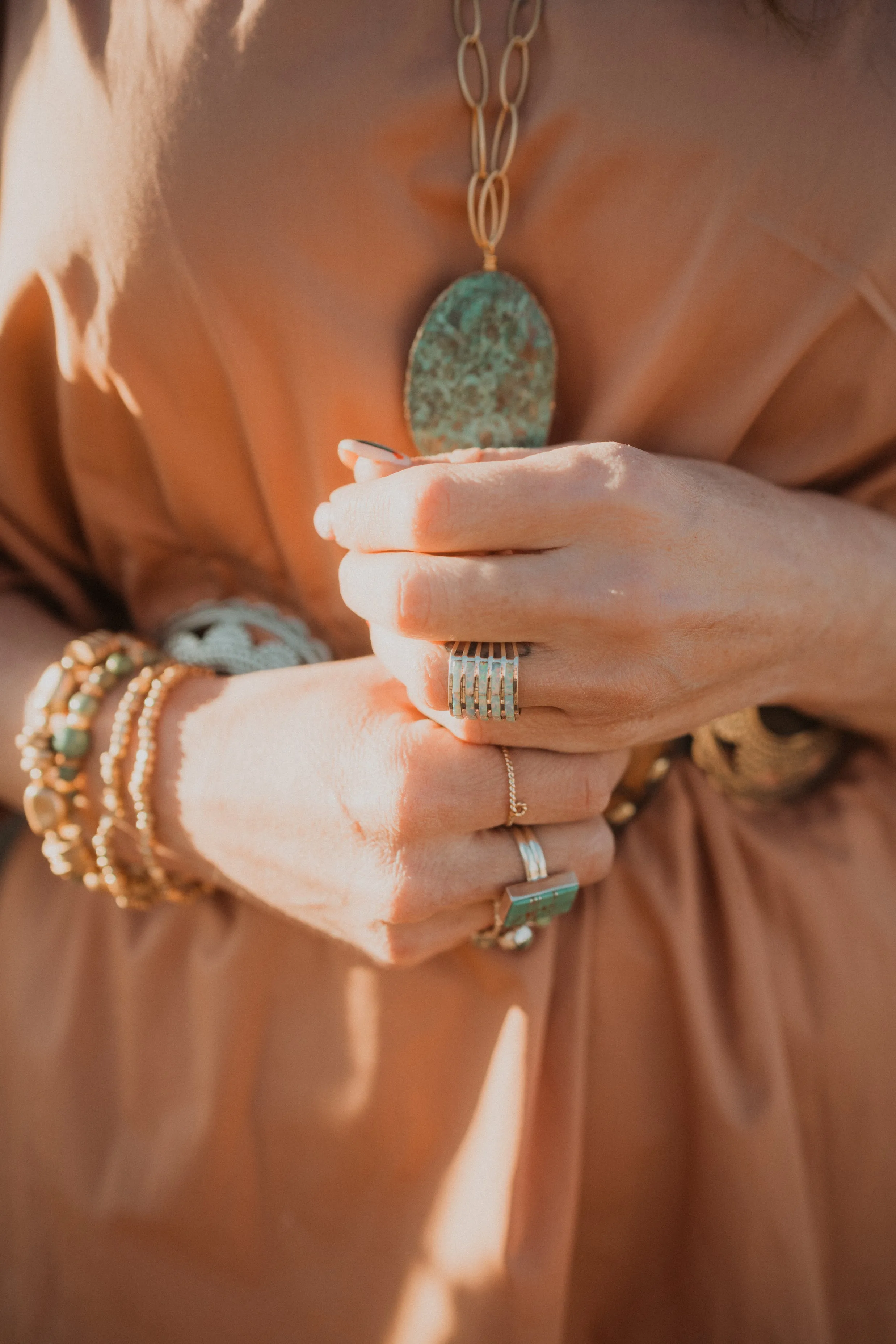 5 Bar Ring | White Opal sold by Goldie Lew product image thumbnail 4