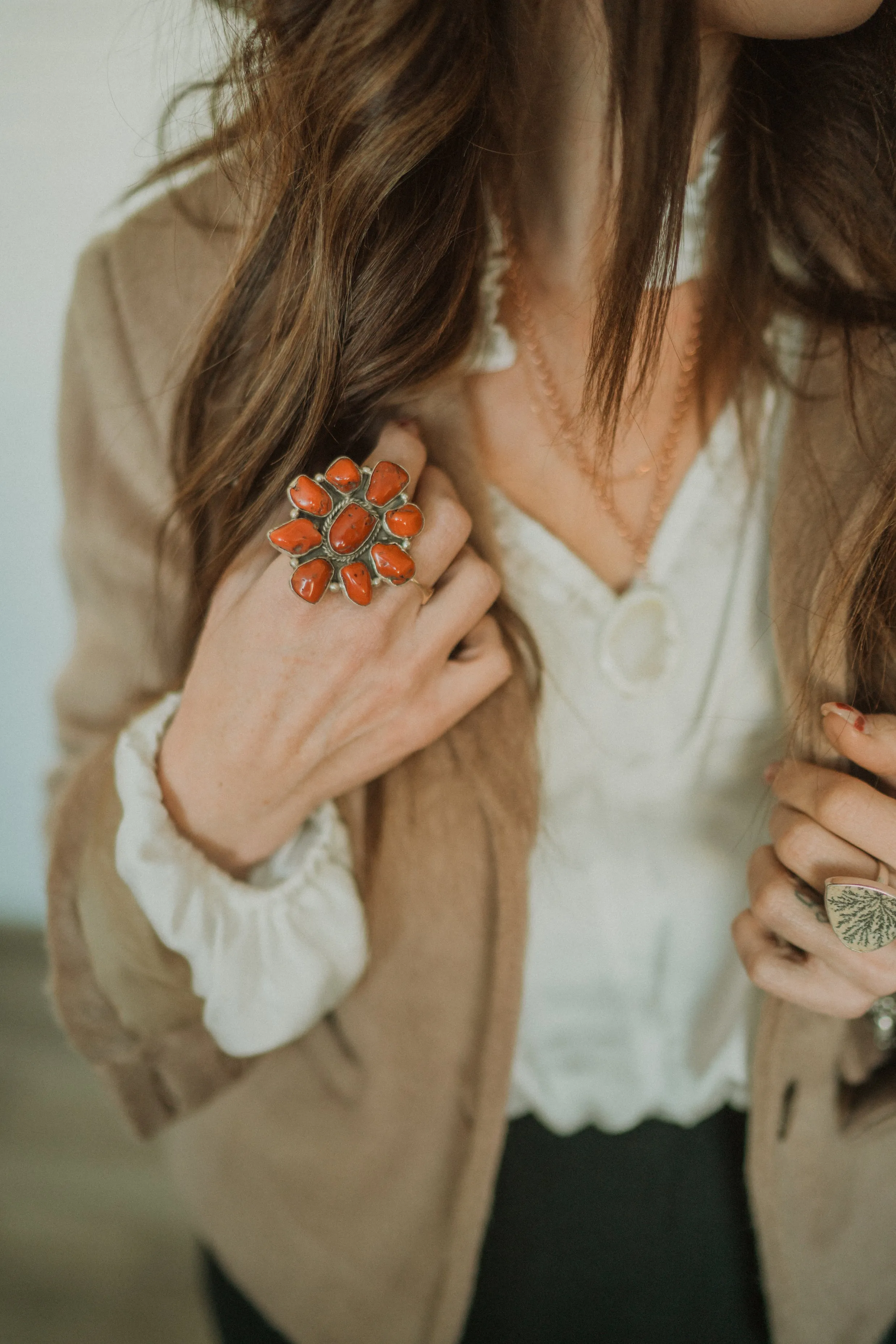 Milan Ring | Coral sold by Goldie Lew product image thumbnail 2