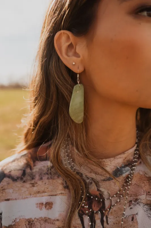 Evangeline Earrings | #1 | Green sold by Goldie Lew