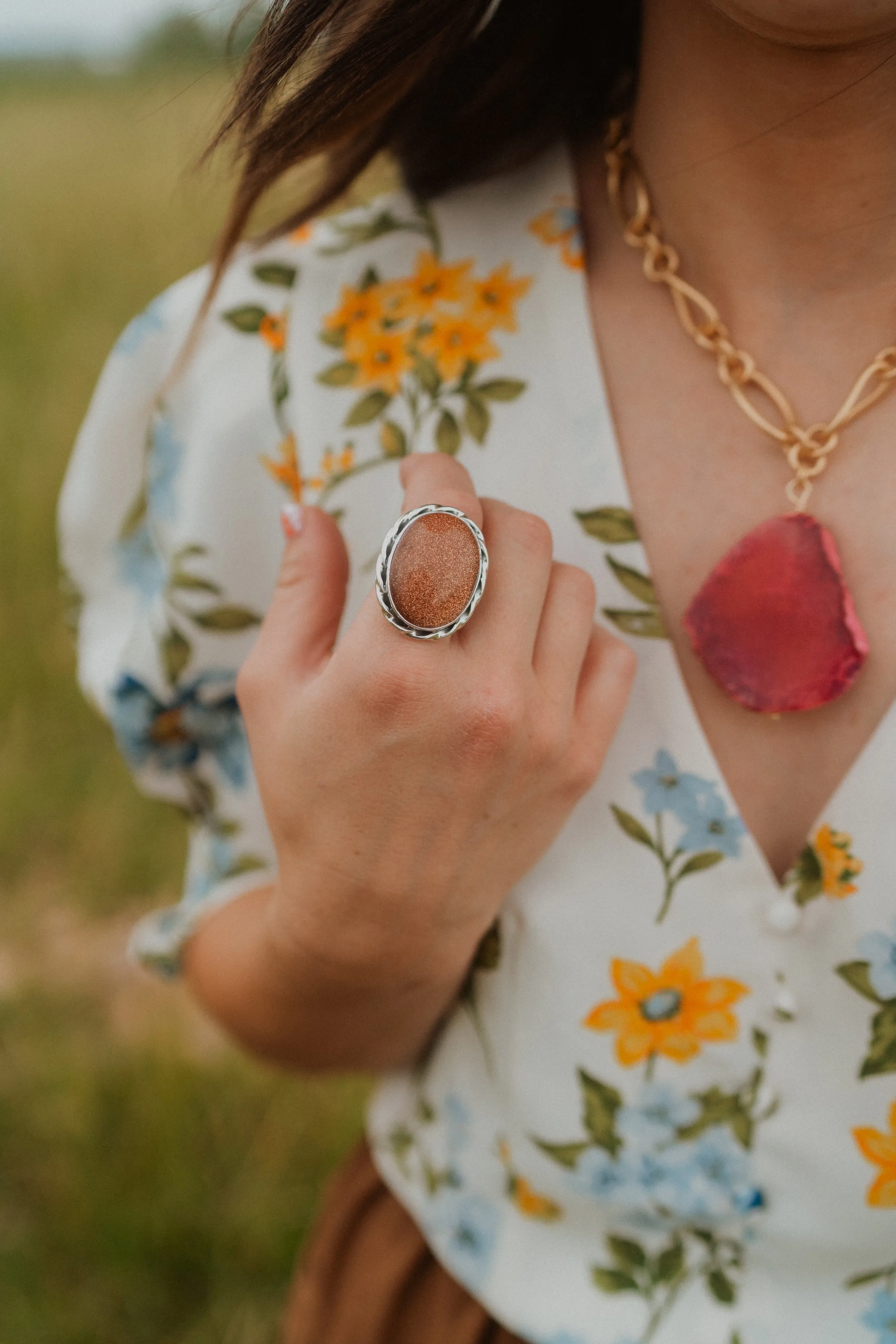 Jennifer Ring | Red Sun Sitara sold by Goldie Lew product image thumbnail 2