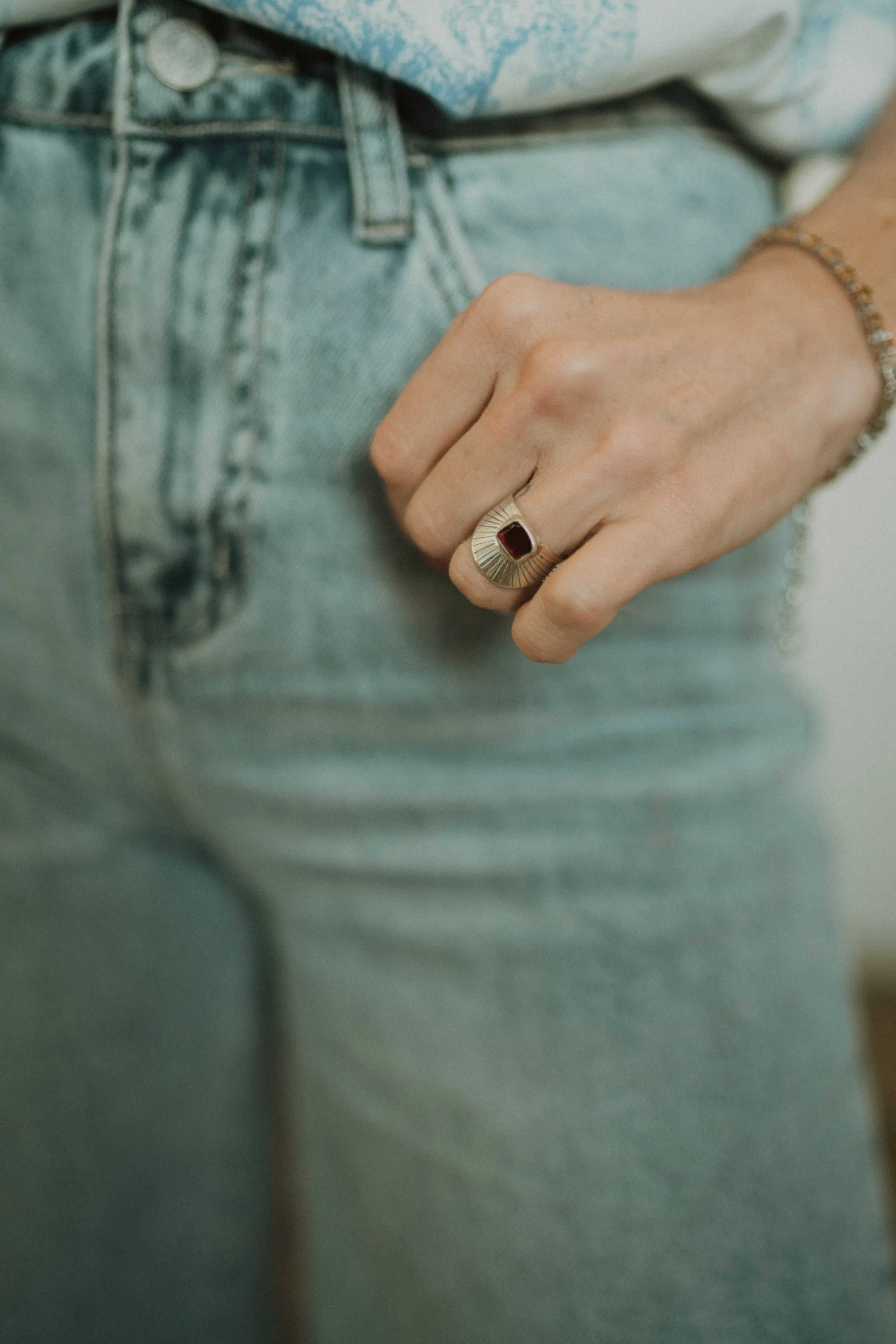 Yazzie Ring | Red Garnet sold by Goldie Lew product image thumbnail 2