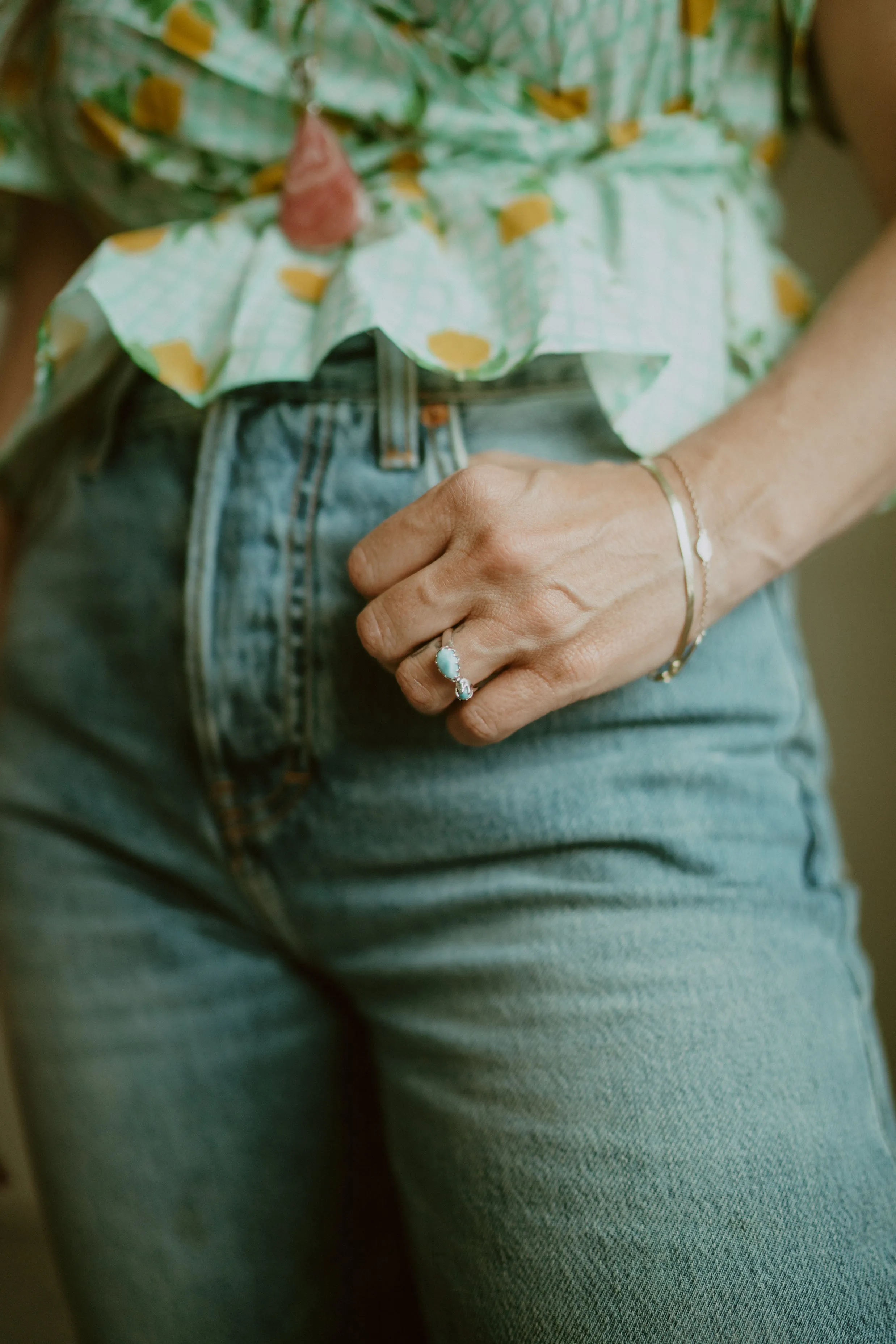 Bradlee Ring | Larimar sold by Goldie Lew product image thumbnail 2