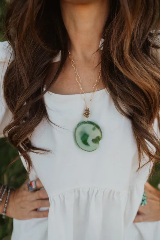 Short Tara Necklace | Green sold by Goldie Lew