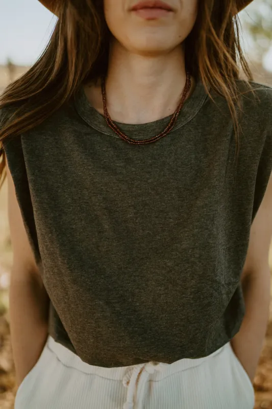 Shayna Necklace | Burgundy sold by Goldie Lew