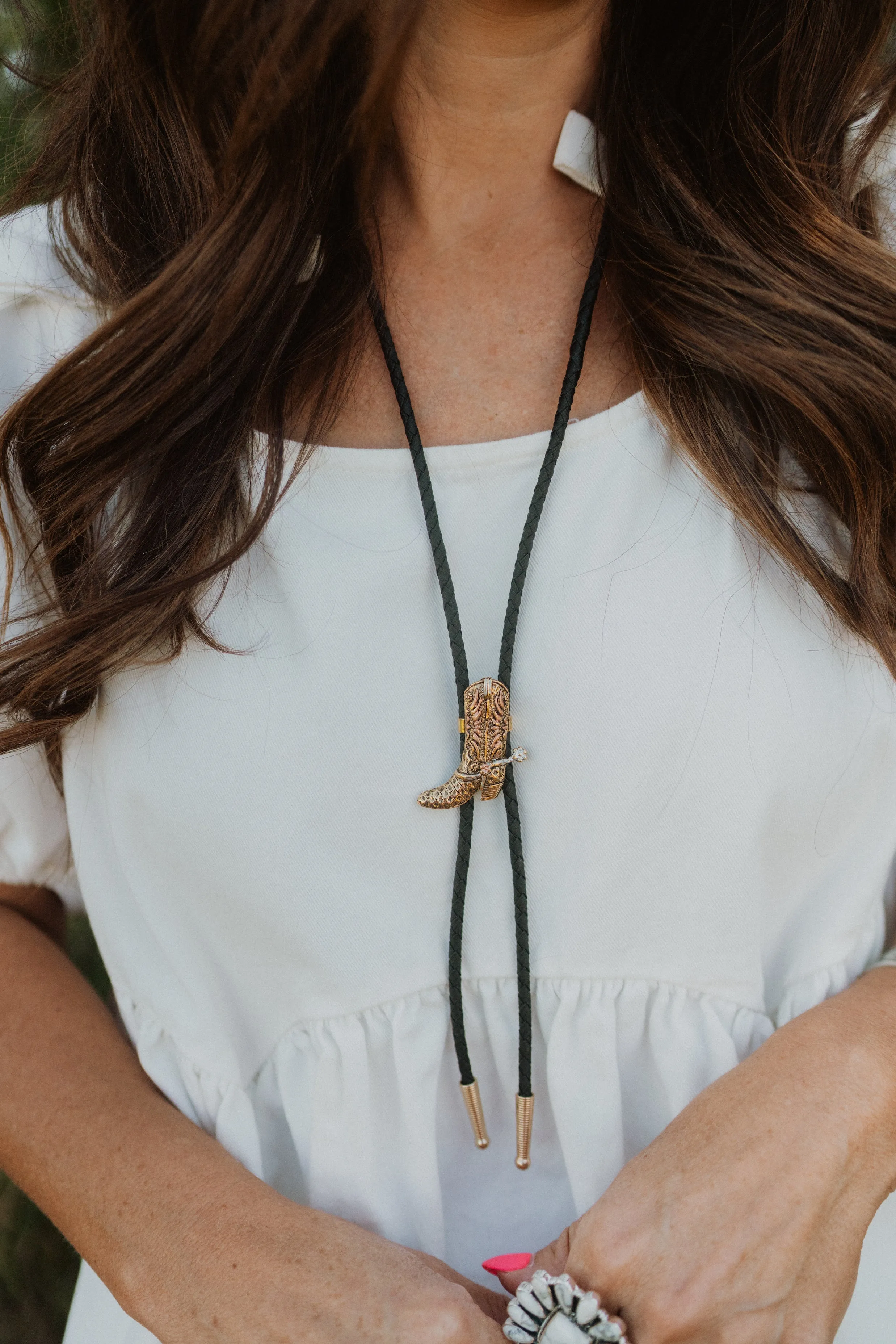 Cowboy Boot Bolo Tie sold by Goldie Lew