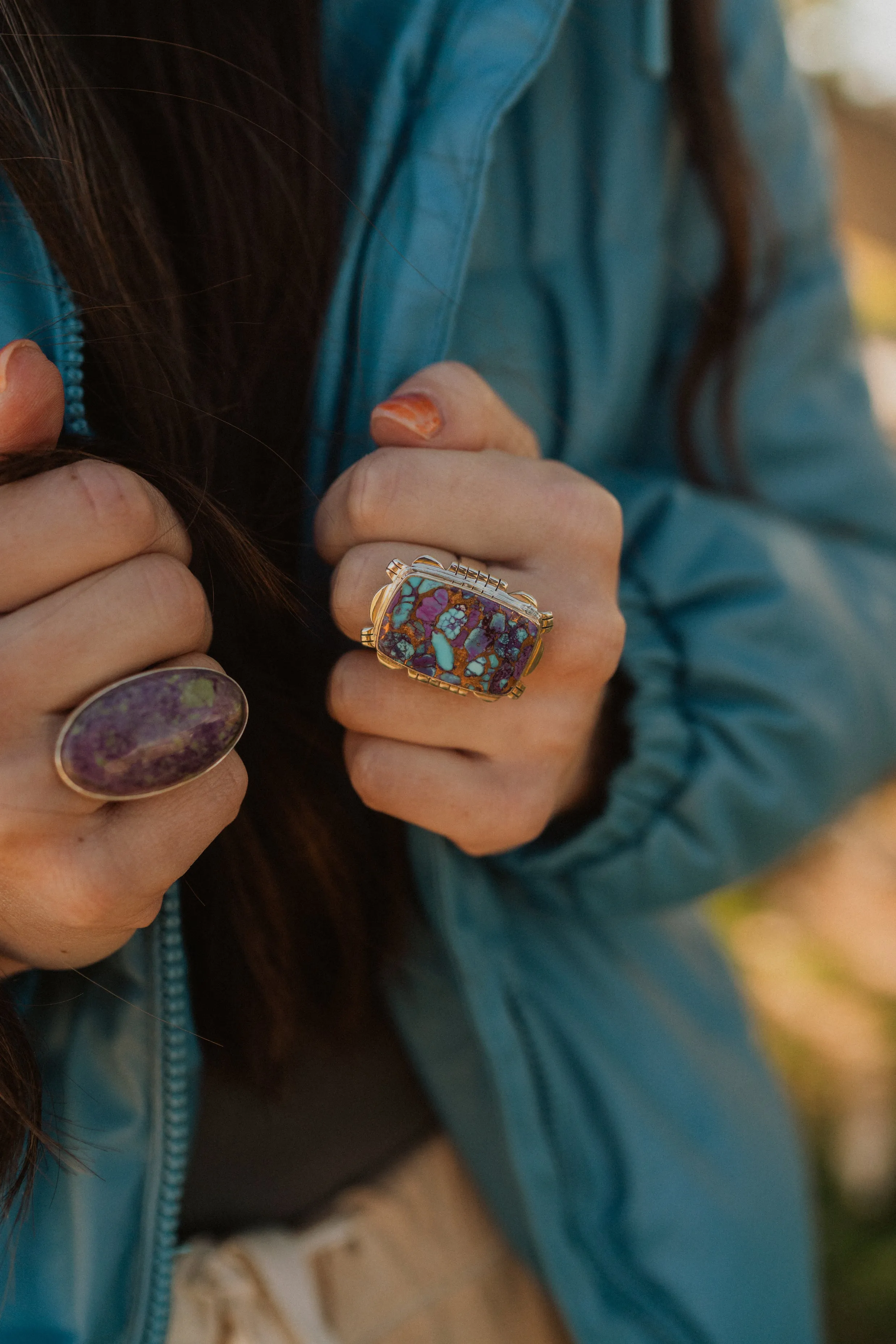 Xenia Ring | Purple Turquoise sold by Goldie Lew