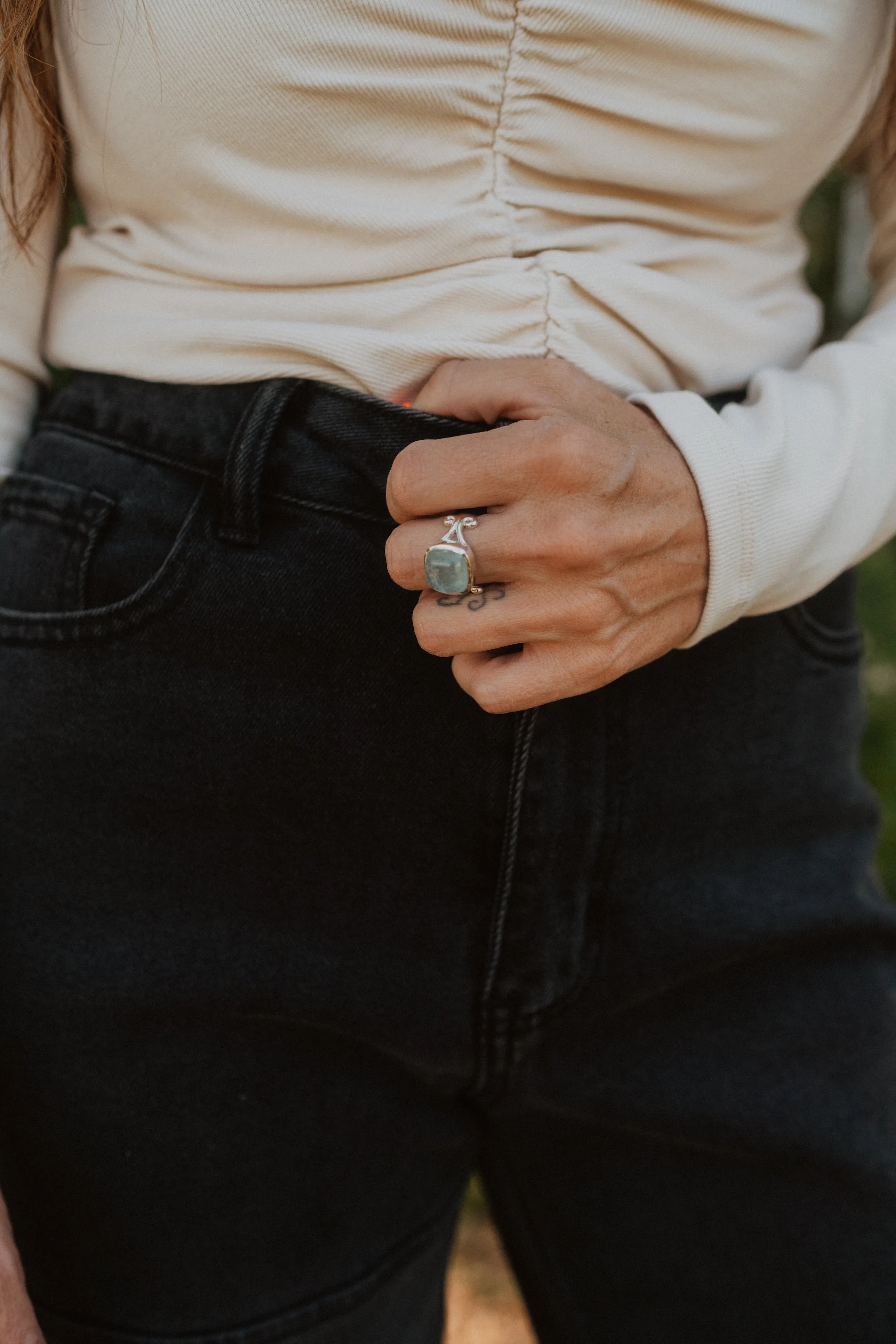 Amelia Ring | Aquamarine sold by Goldie Lew product image thumbnail 2