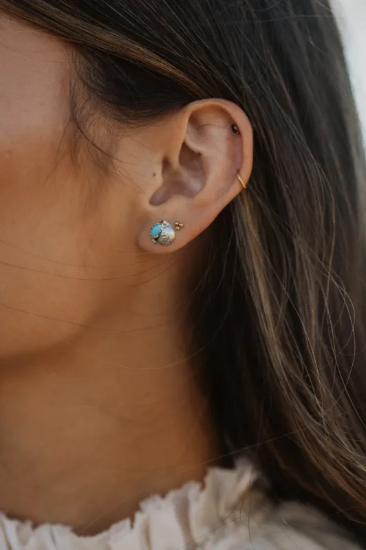 Small Silver Feather Studs sold by Goldie Lew