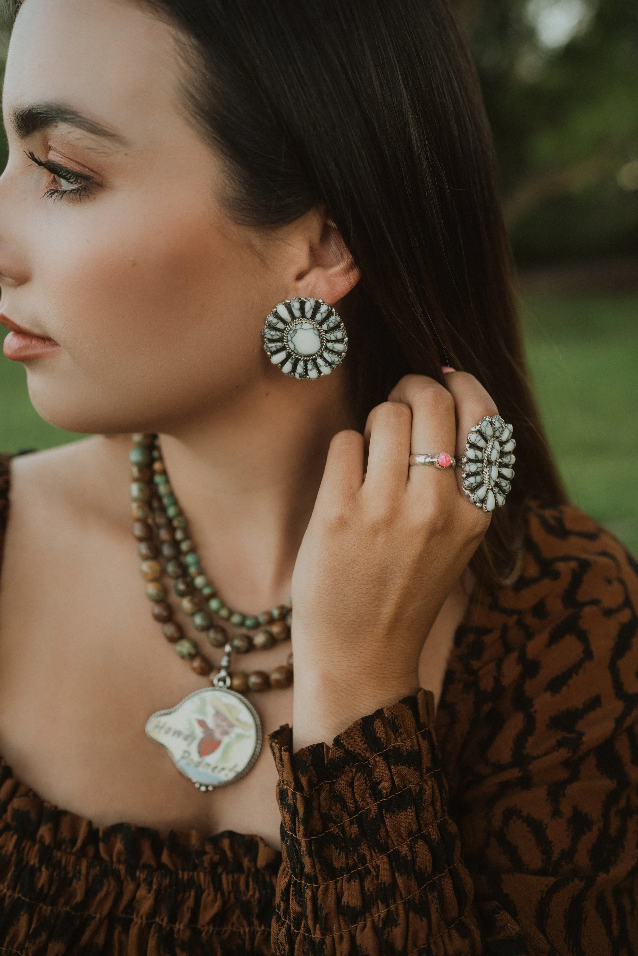 Tiff Ring | White Buffalo - FINAL SALE sold by Goldie Lew product image thumbnail 3