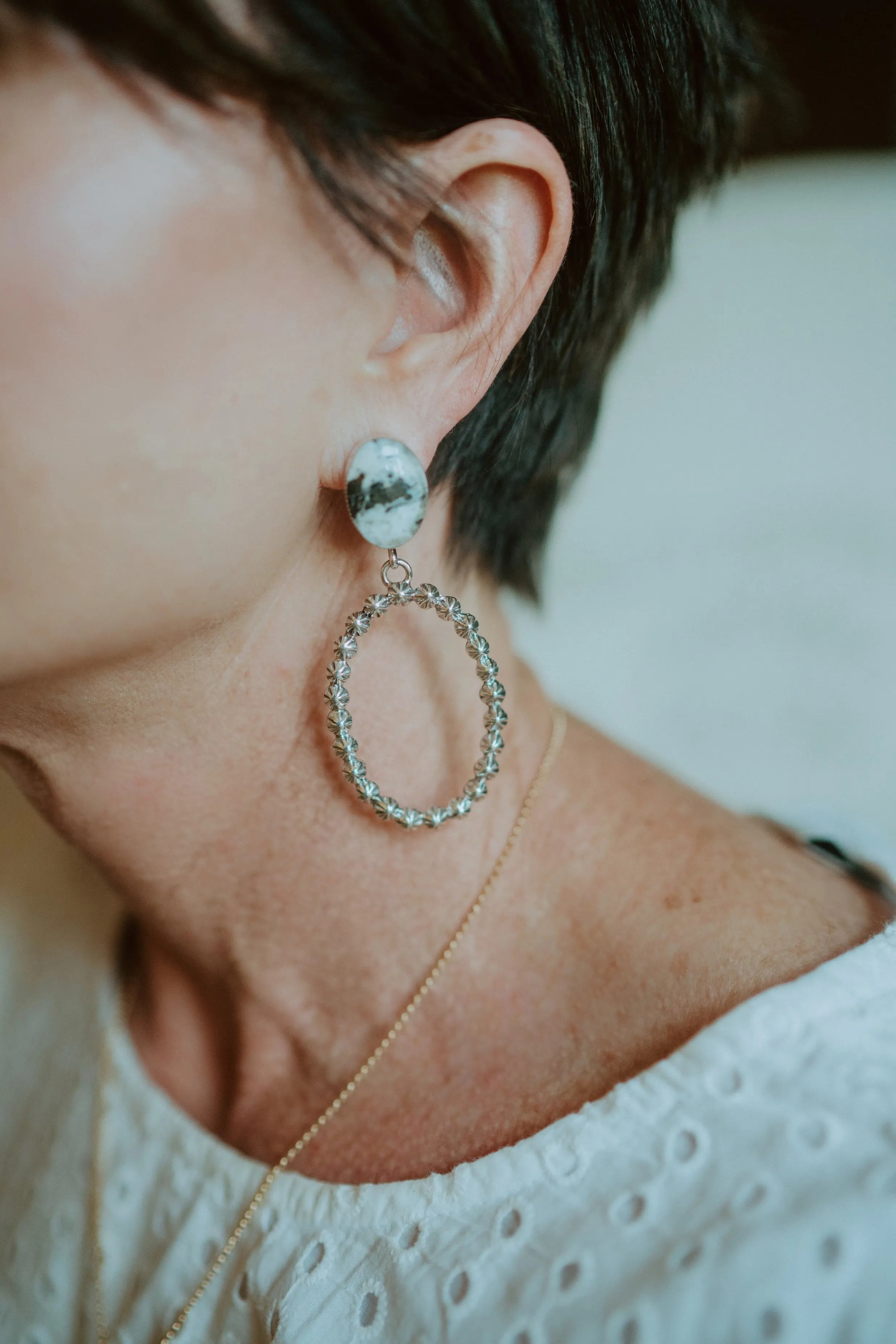 Jacky Earrings | White Buffalo sold by Goldie Lew product image thumbnail 2