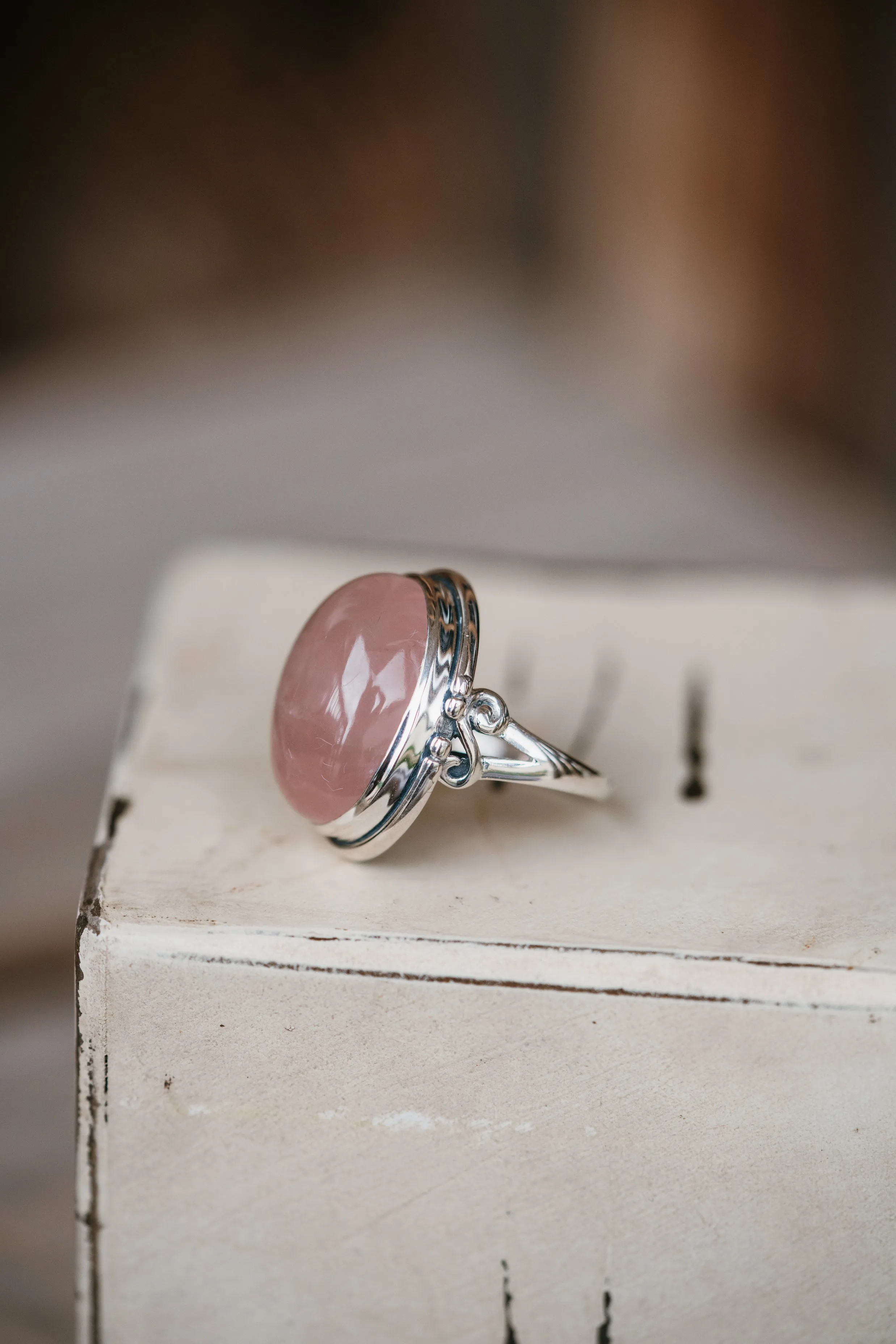 Sara Ring | Rose Quartz sold by Goldie Lew product image thumbnail 2