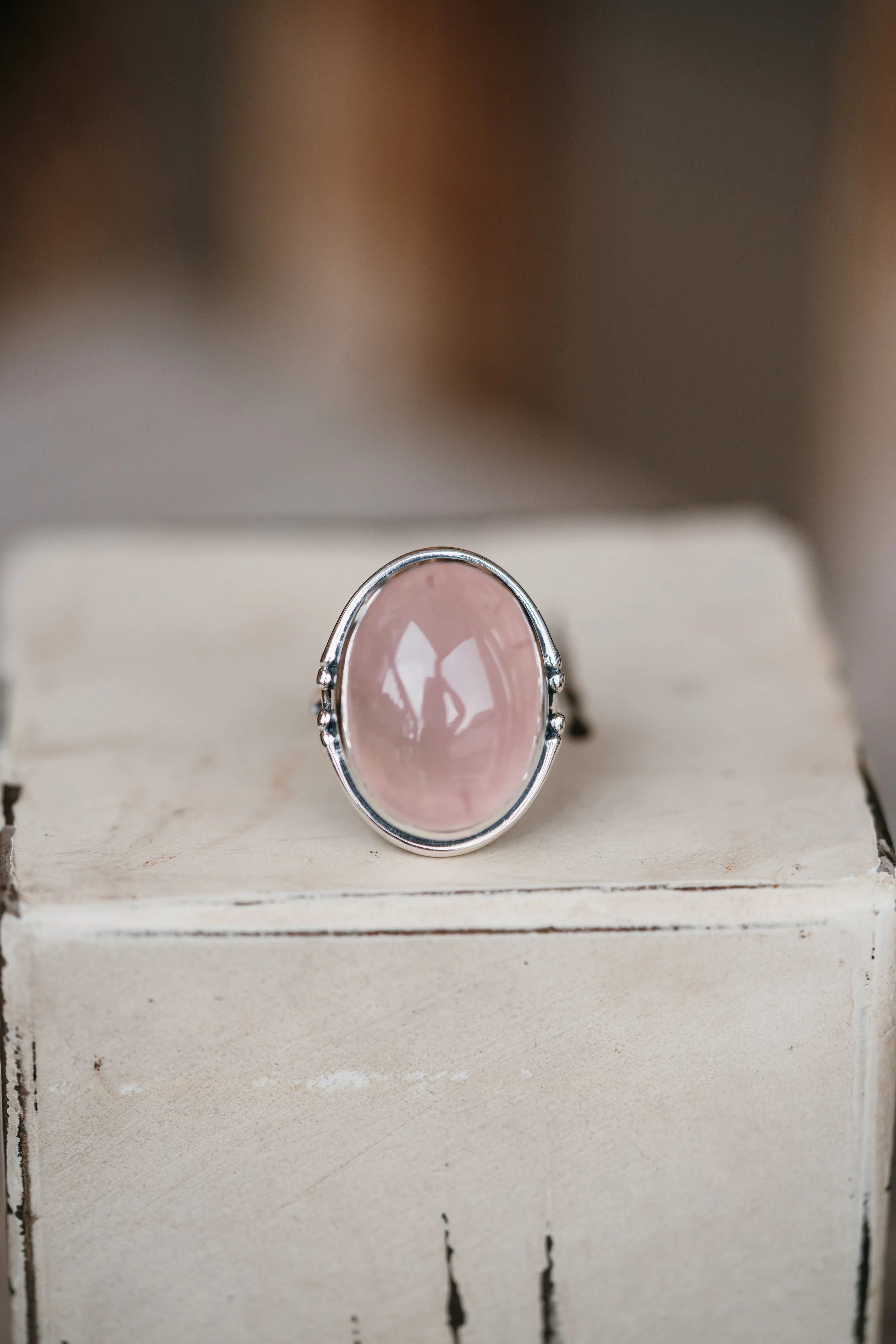 Sara Ring | Rose Quartz sold by Goldie Lew