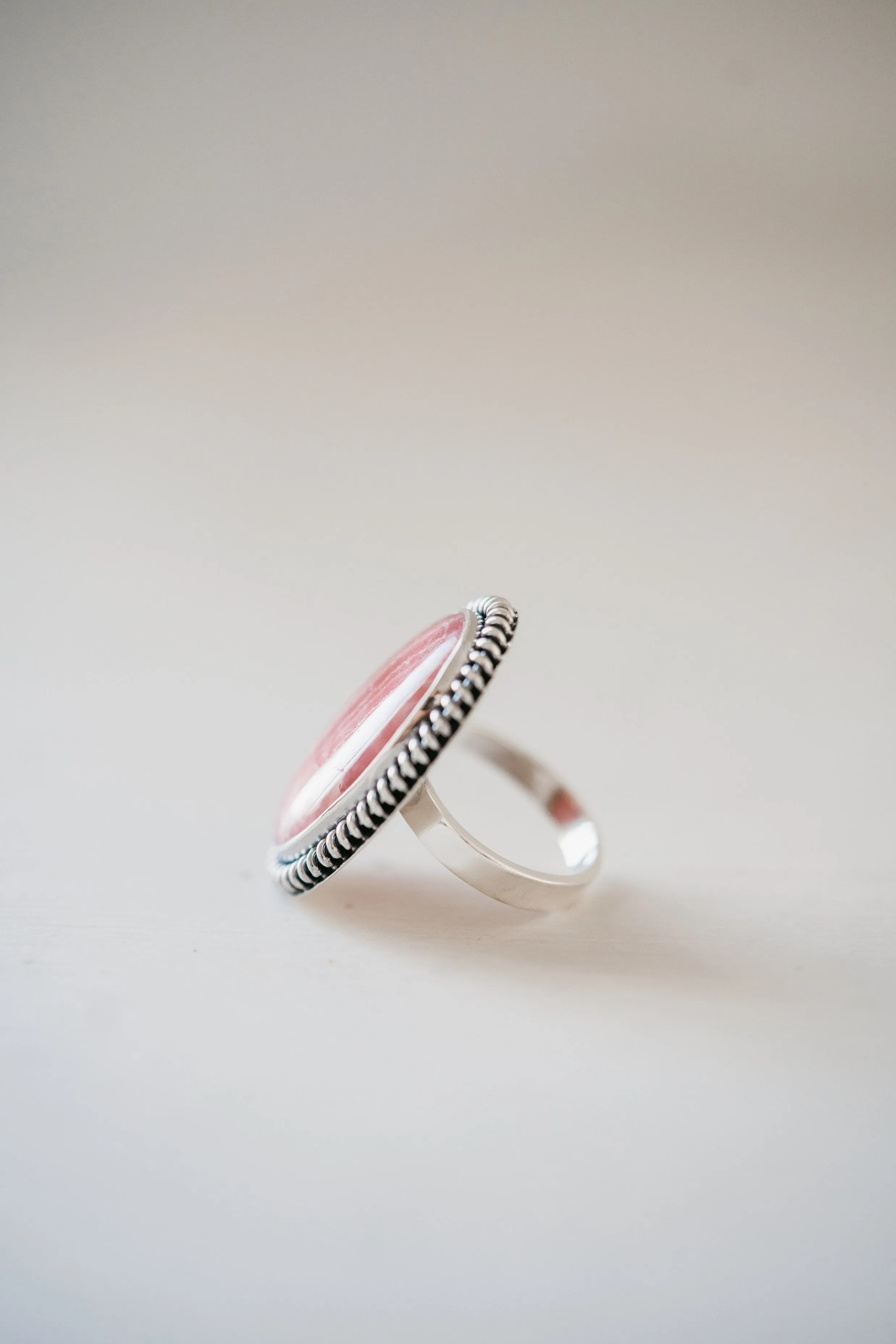 Warren Ring | Pink Rhodochrosite sold by Goldie Lew product image thumbnail 4