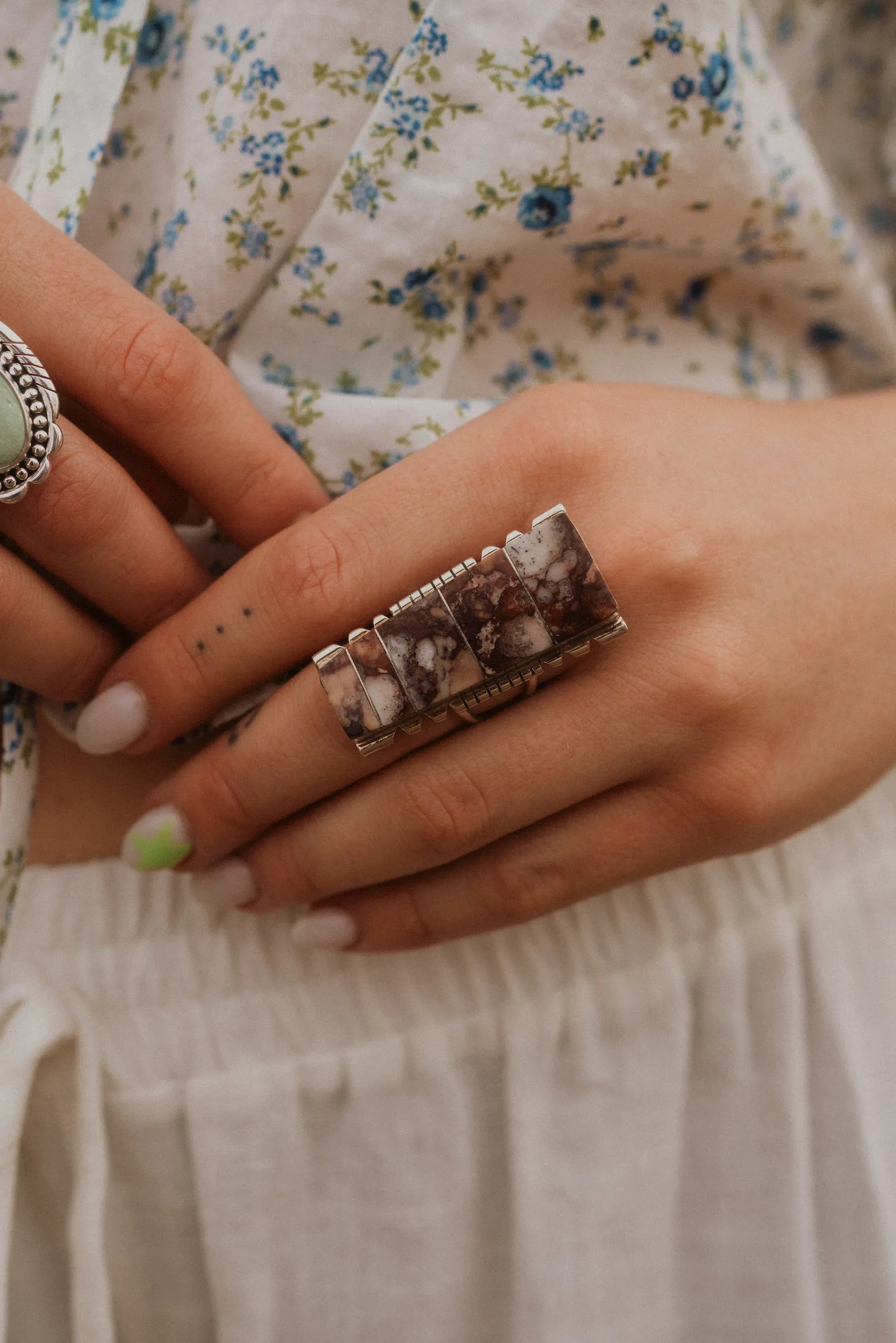 Twill Ring | Wild Horse Jasper sold by Goldie Lew