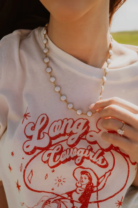 Sunseeker Necklace | White Agate sold by Goldie Lew