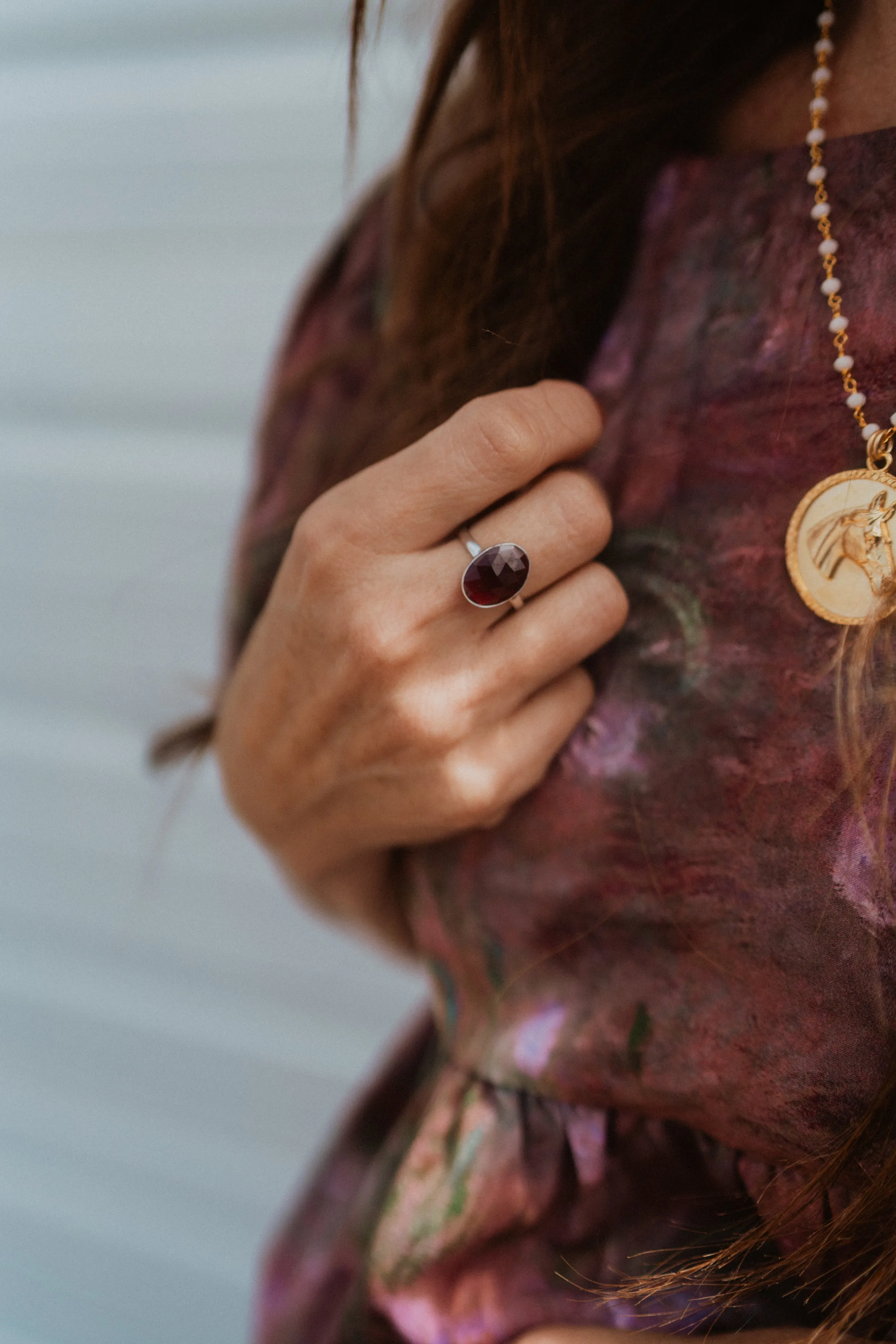 Patty Ring | Red Garnet sold by Goldie Lew product image thumbnail 2