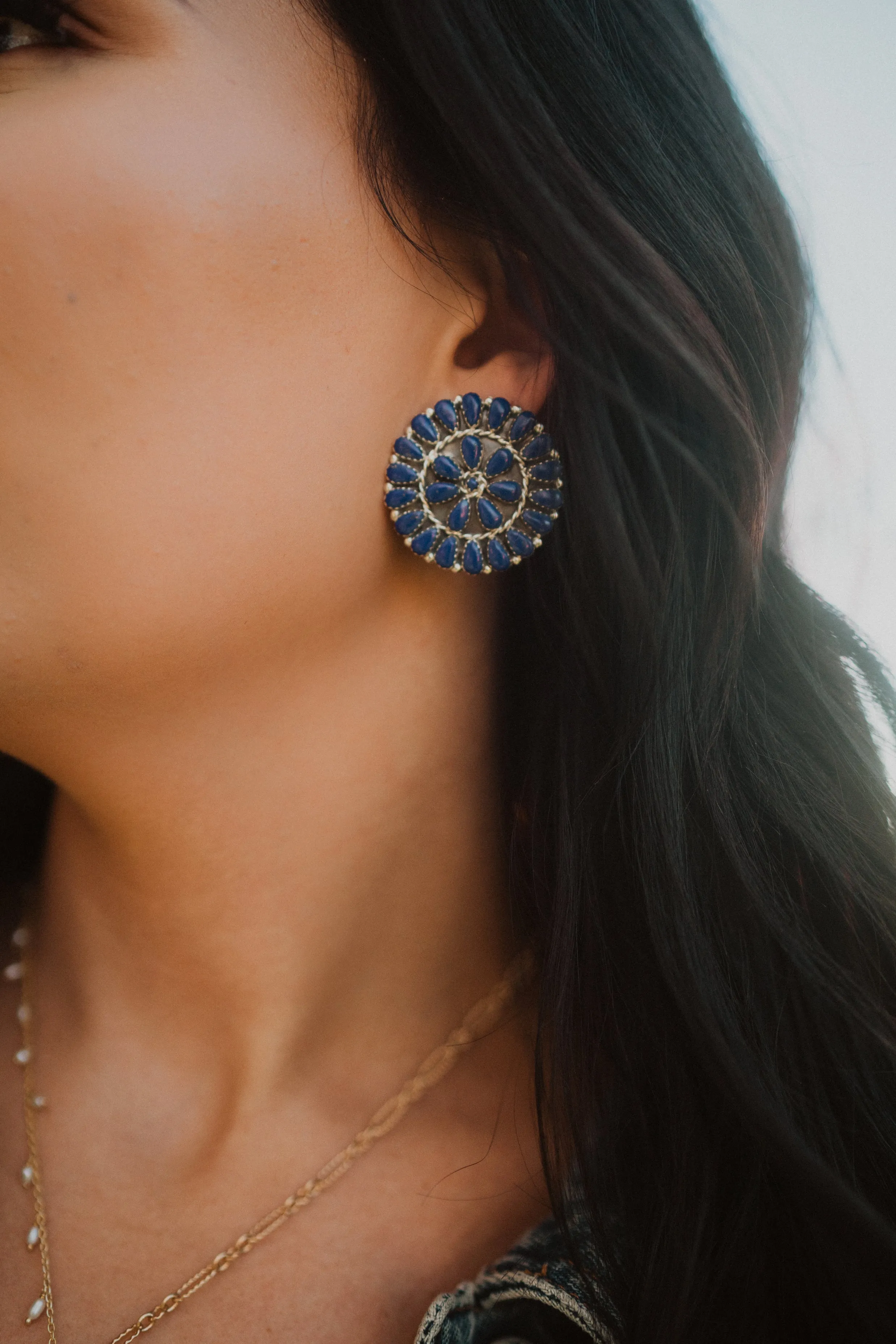 Eliza Earrings | Royal Blue - FINAL SALE sold by Goldie Lew product image thumbnail 2
