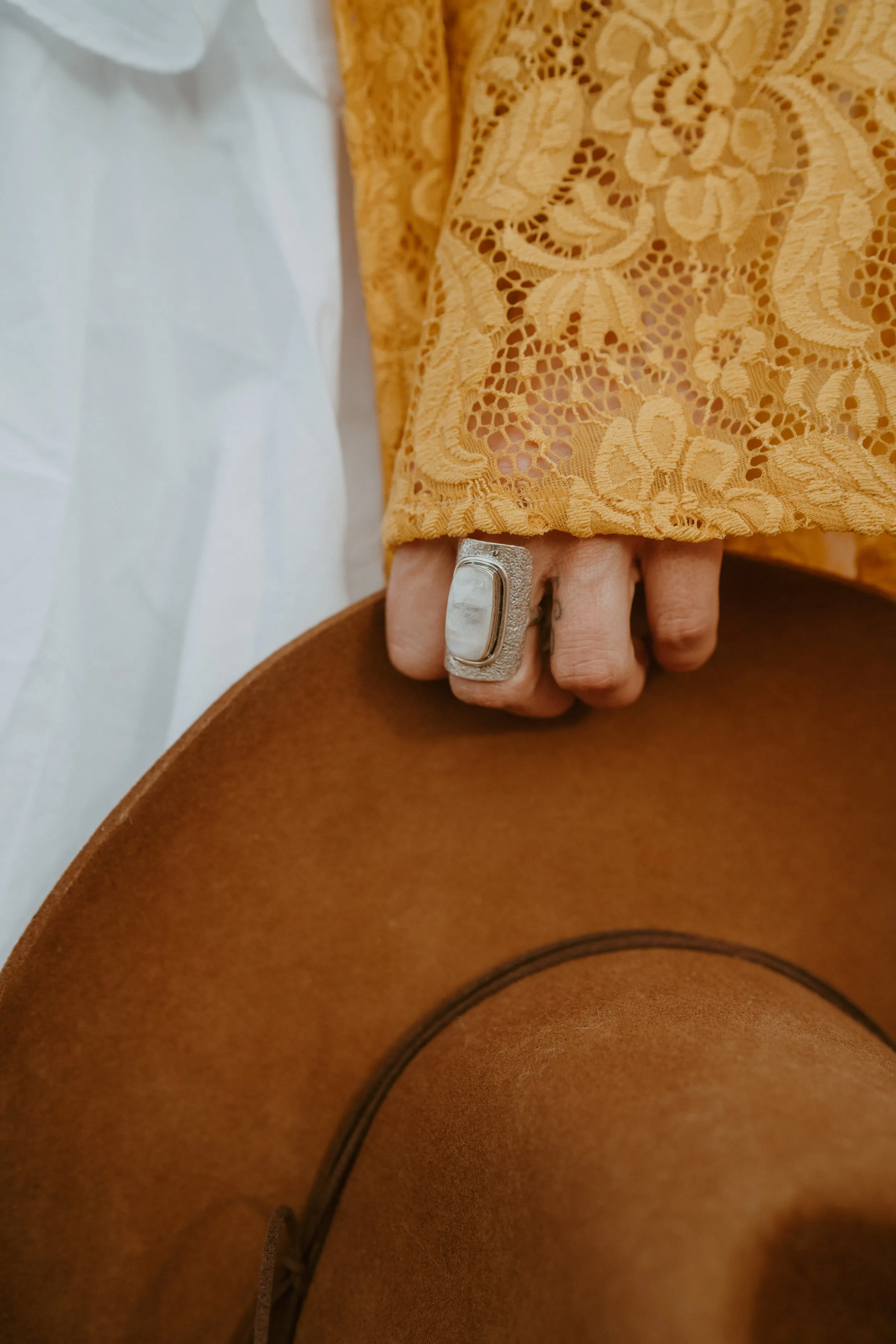 Saylor Ring | Rainbow Moonstone - FINAL SALE sold by Goldie Lew product image thumbnail 5