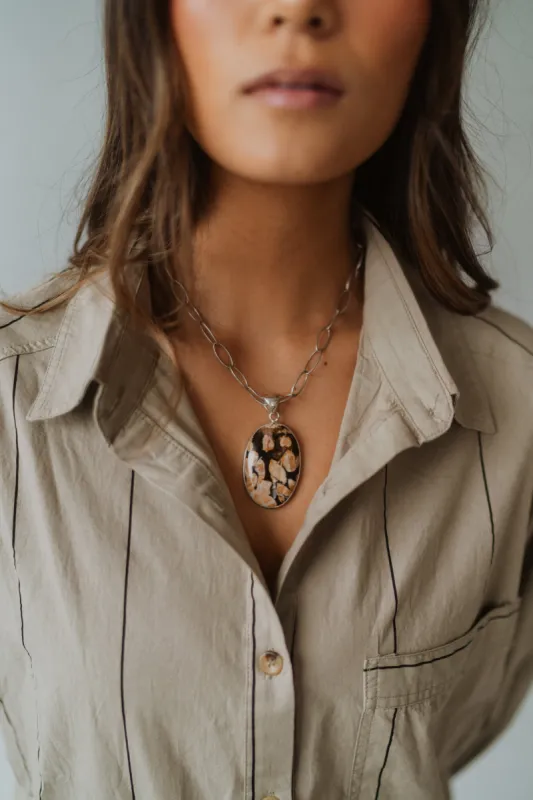 Raelynn Necklace | Peanutwood Jasper sold by Goldie Lew