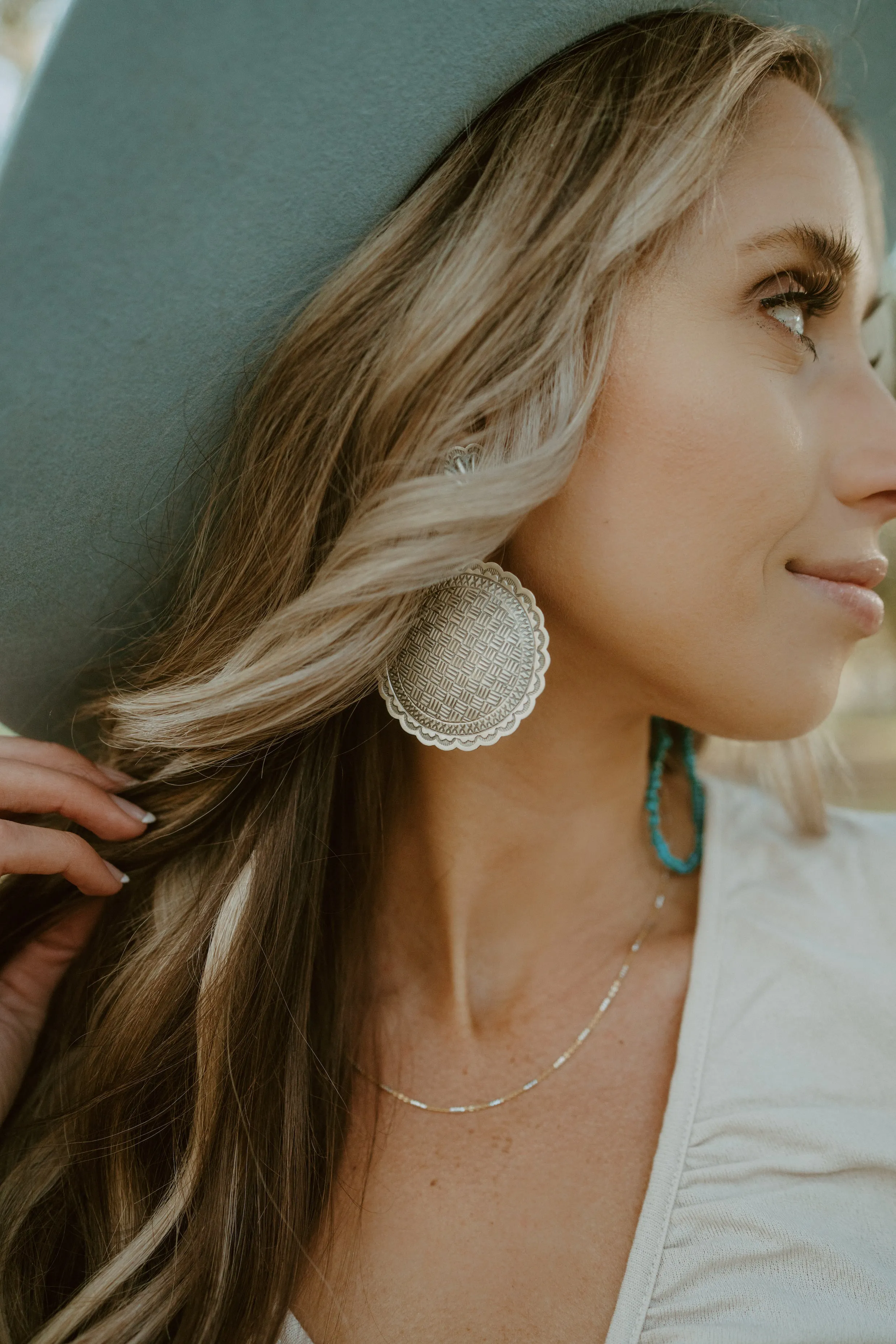 Concho Earrings #39 sold by Goldie Lew product image thumbnail 2