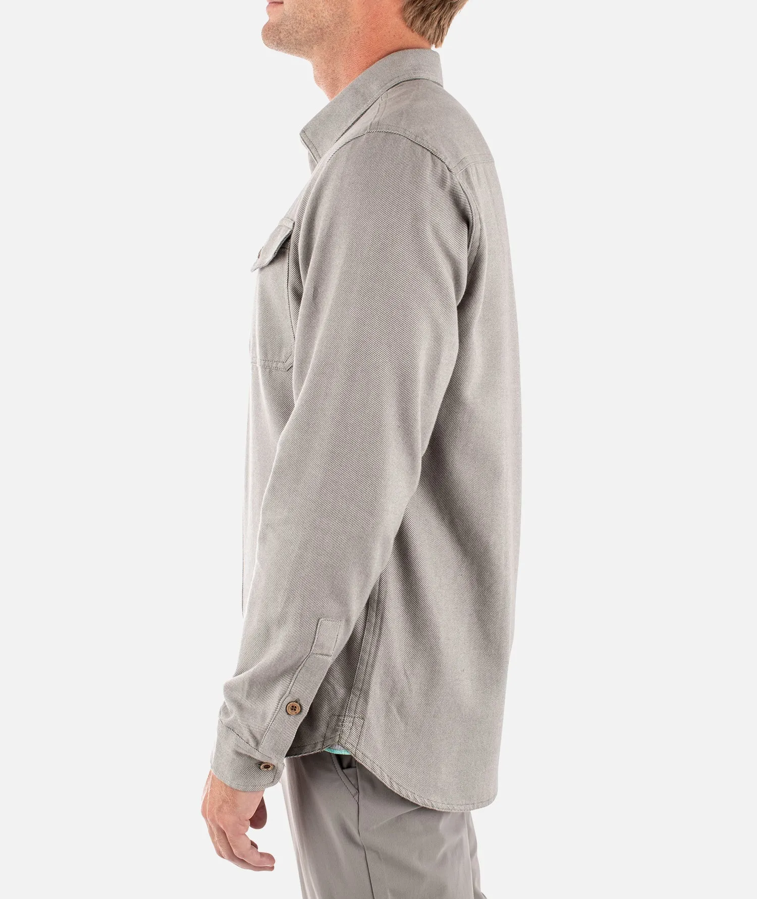 Essex Oyster Twill Shirt - Heather Grey sold by JETTY product image thumbnail 3