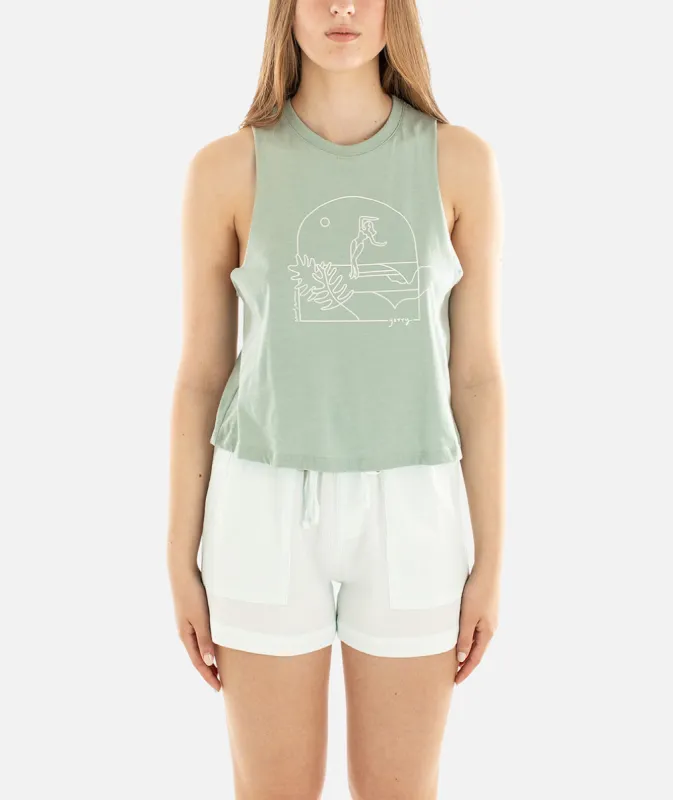 Tidal Romance Tank - Mint sold by JETTY