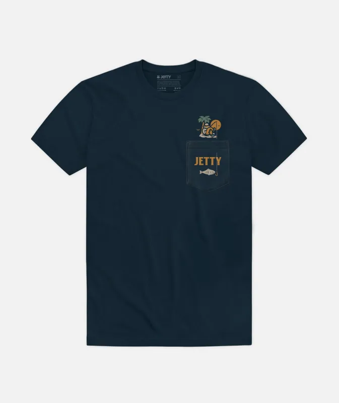 Stranded Pocket Tee - Navy sold by JETTY