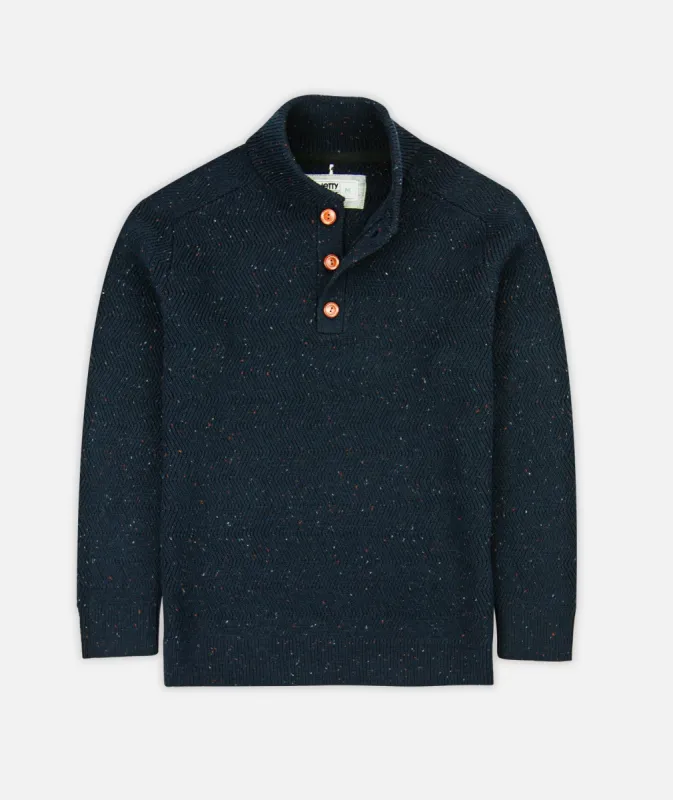 Tack Henley Sweater - Navy made by JETTY