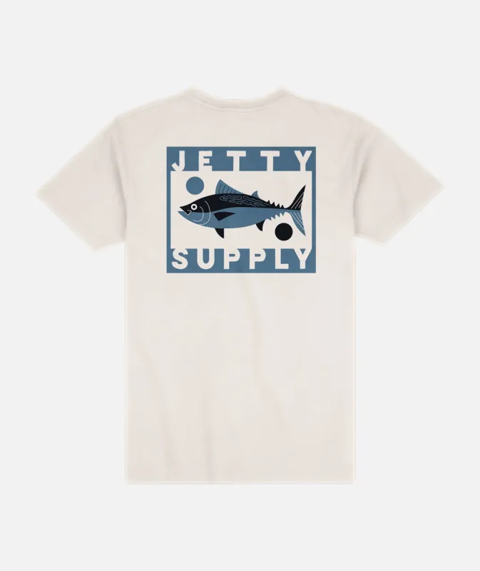 Beach Tuna Pocket Tee - White made by JETTY