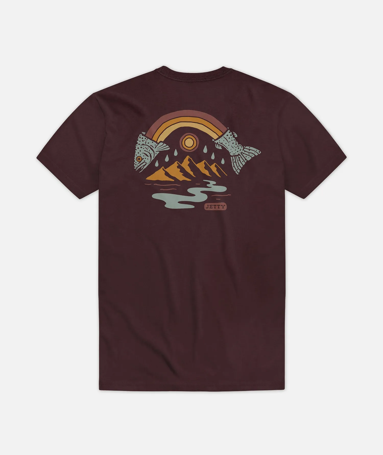 Rainbow Trout Tee - Oxblood Black sold by JETTY