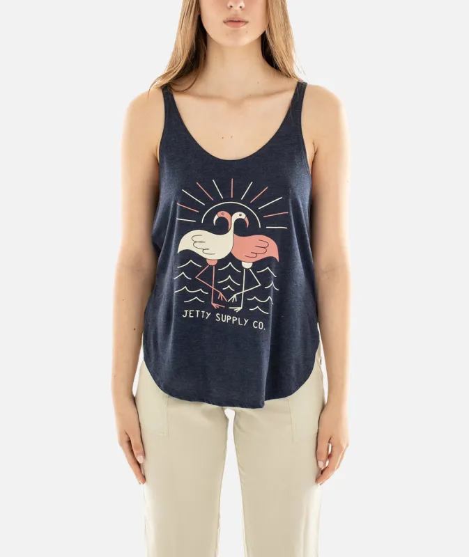 Flamingo Tank - Navy sold by JETTY