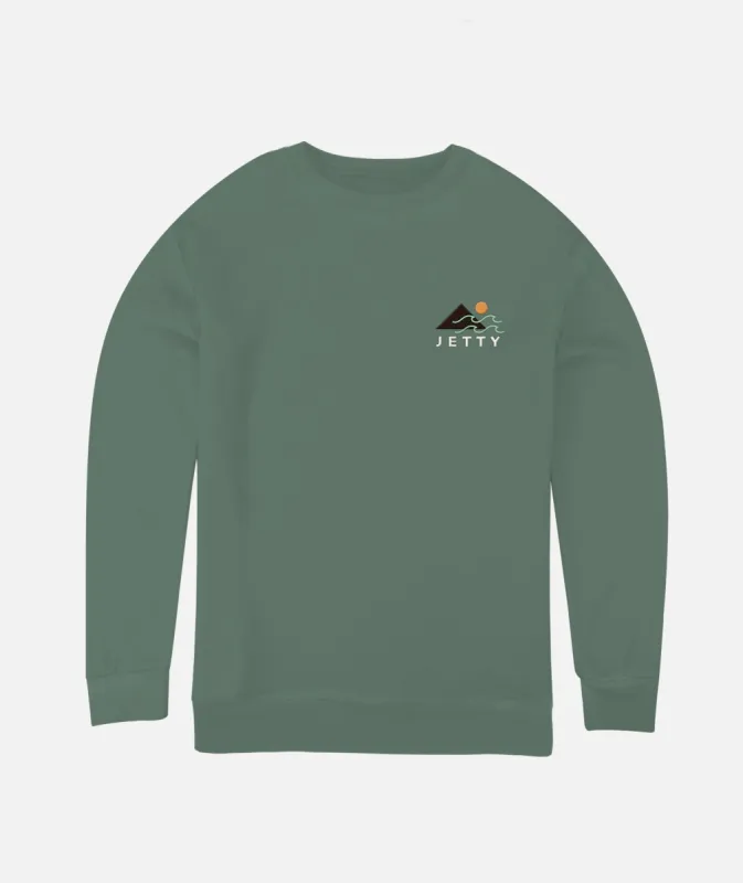 Pinnacle Crewneck - Forest Green sold by JETTY