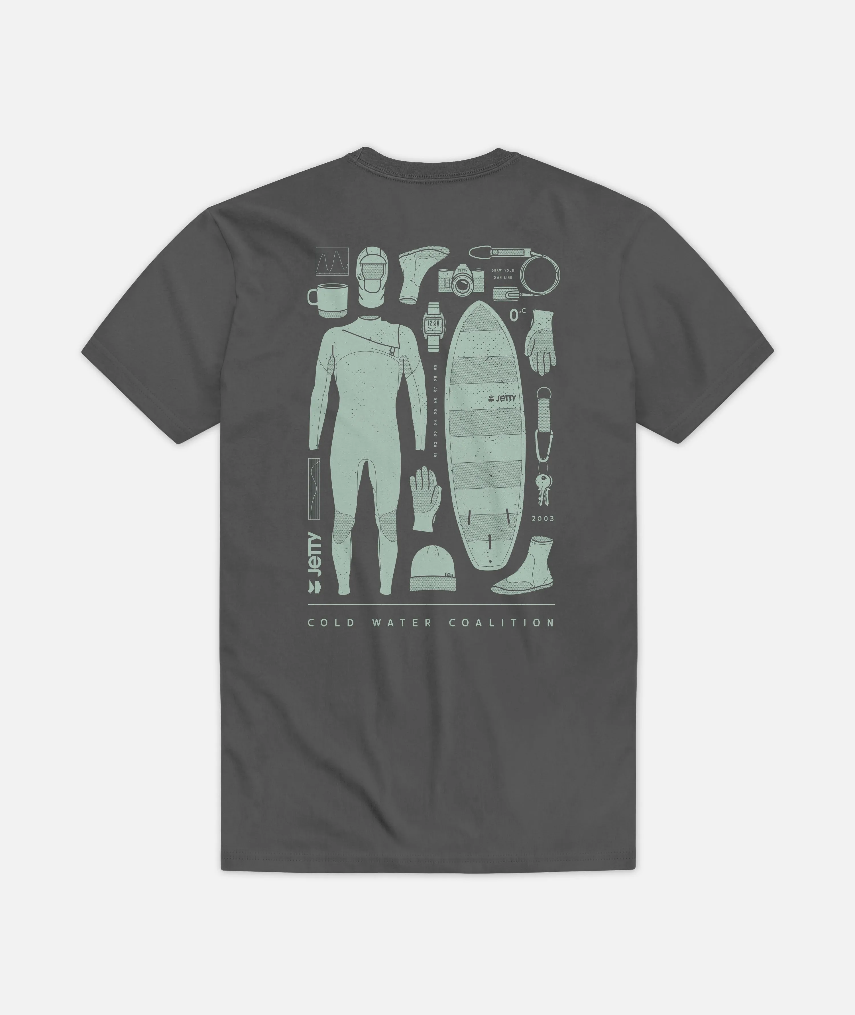 Surf Kit Tee - Charcoal sold by JETTY