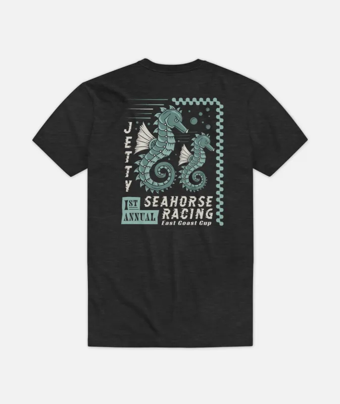 Seahorse Racing Tee - Charcoal sold by JETTY