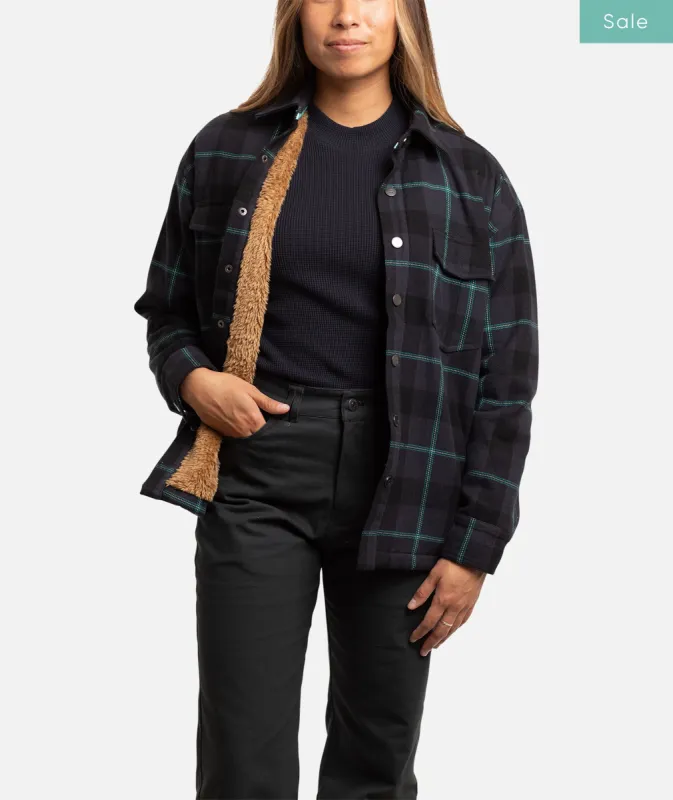 The Nivean Flannel Jacket - Black sold by JETTY