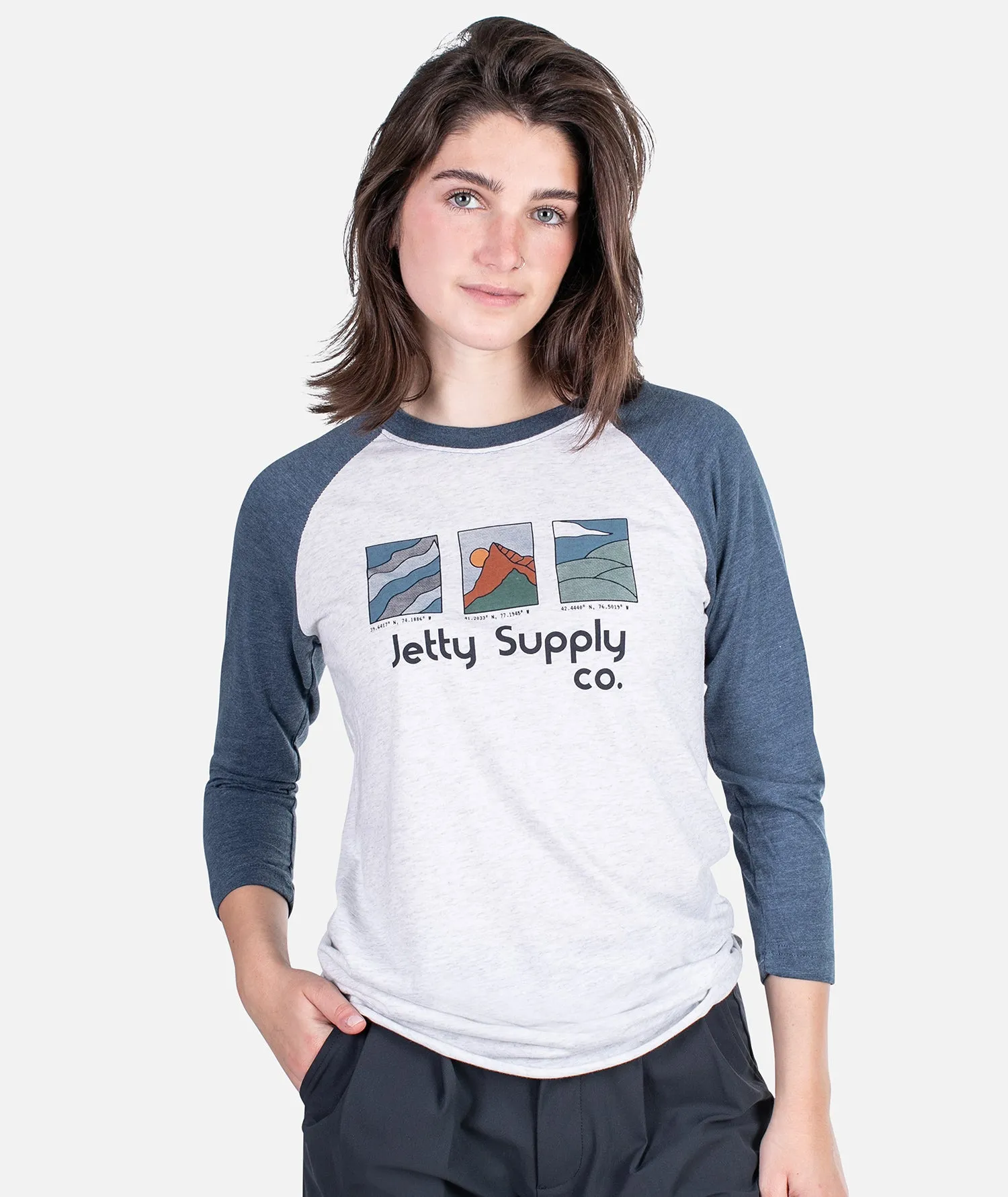 Destination Raglan Long Sleeve - Indigo sold by JETTY