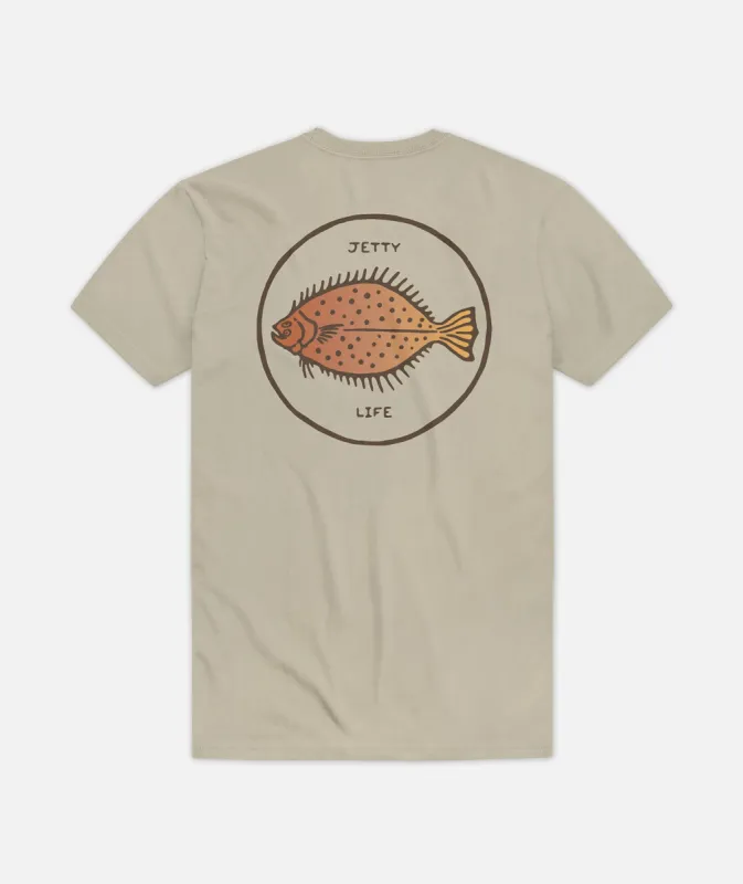 Flounder Tee - Tan sold by JETTY