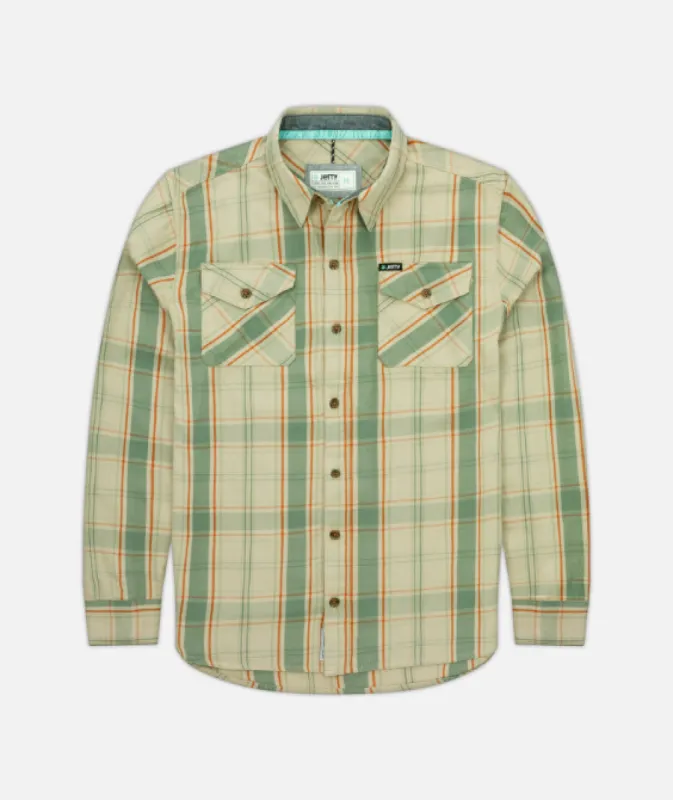 Grom Ripple Flannel - Tan sold by JETTY
