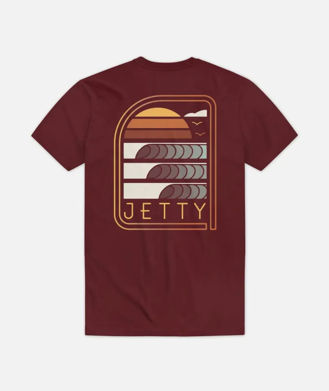 Grom Sunup Tee - Maroon sold by JETTY