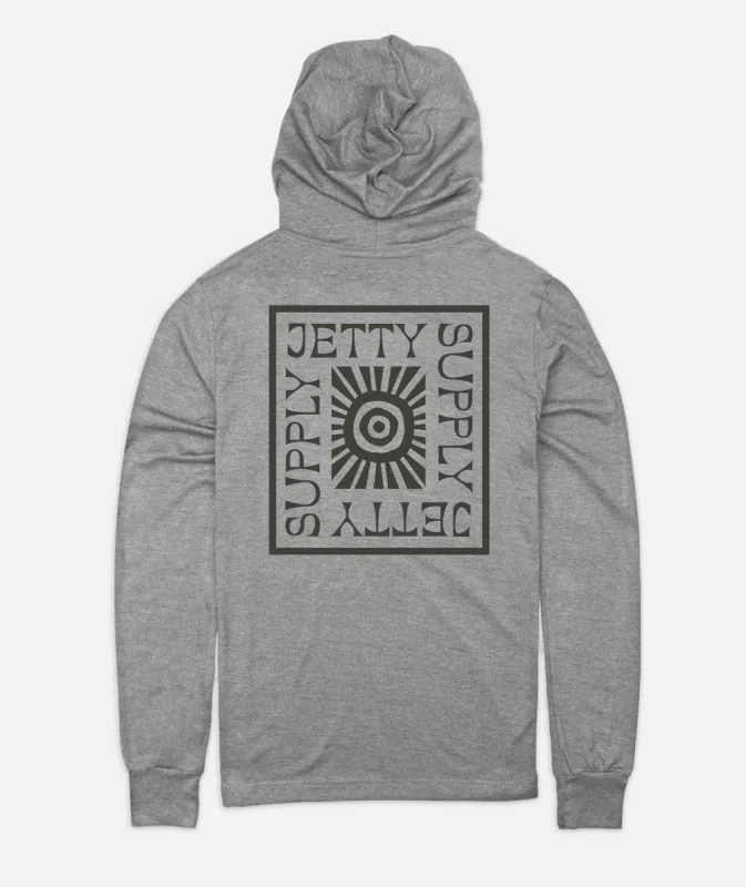 Glyph Hooded LST - Heather Grey sold by JETTY