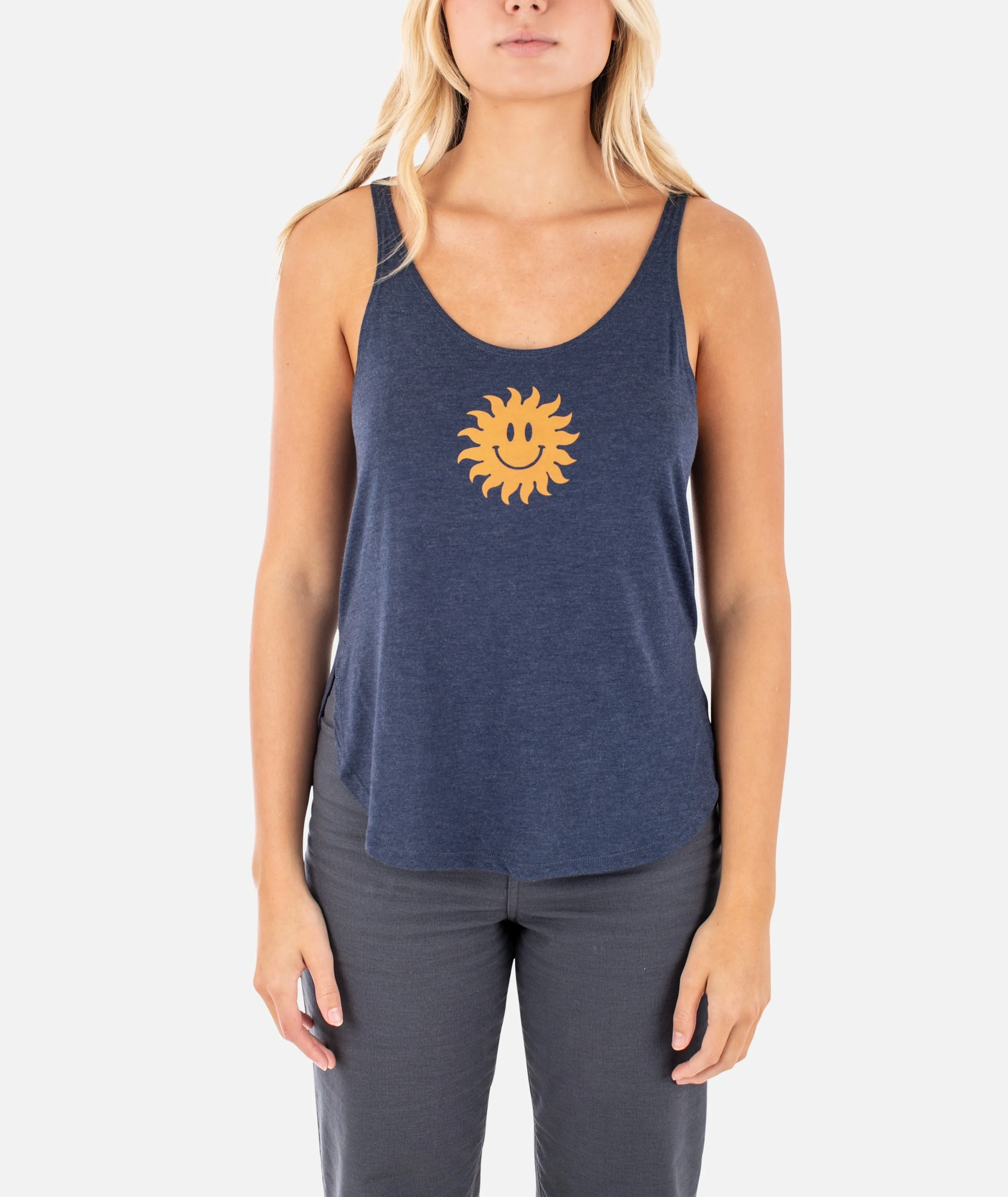 Smiles Tank - Navy sold by JETTY