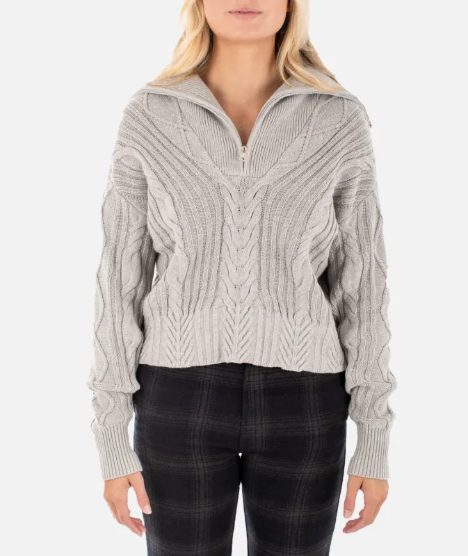 Amherst Cable Sweater - Grey sold by JETTY